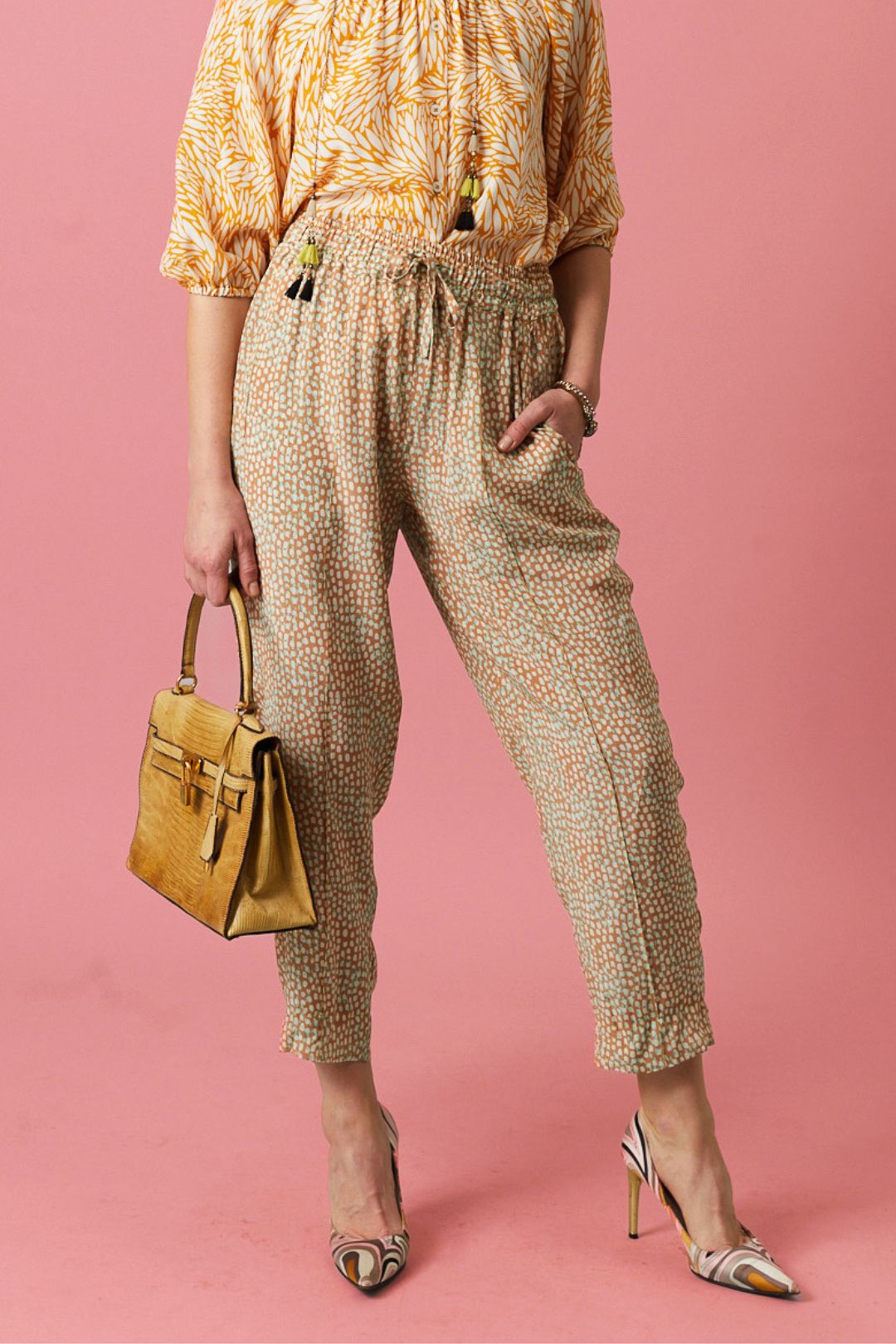 The Julia Pant | Sand Ecru Spots