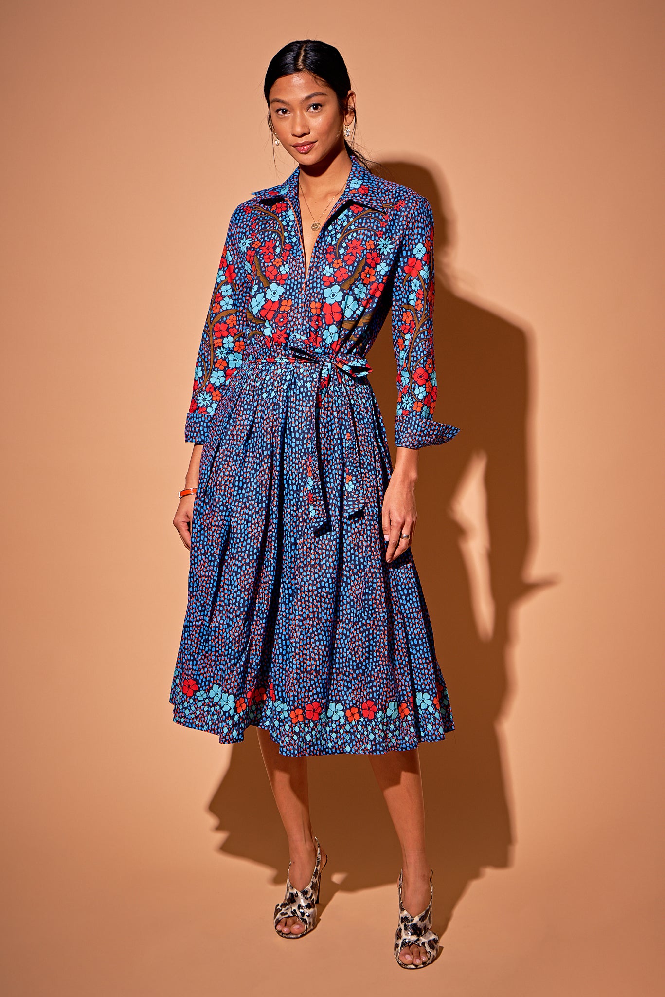 Allyson Dress in Silk | Midnight Baroque Floral