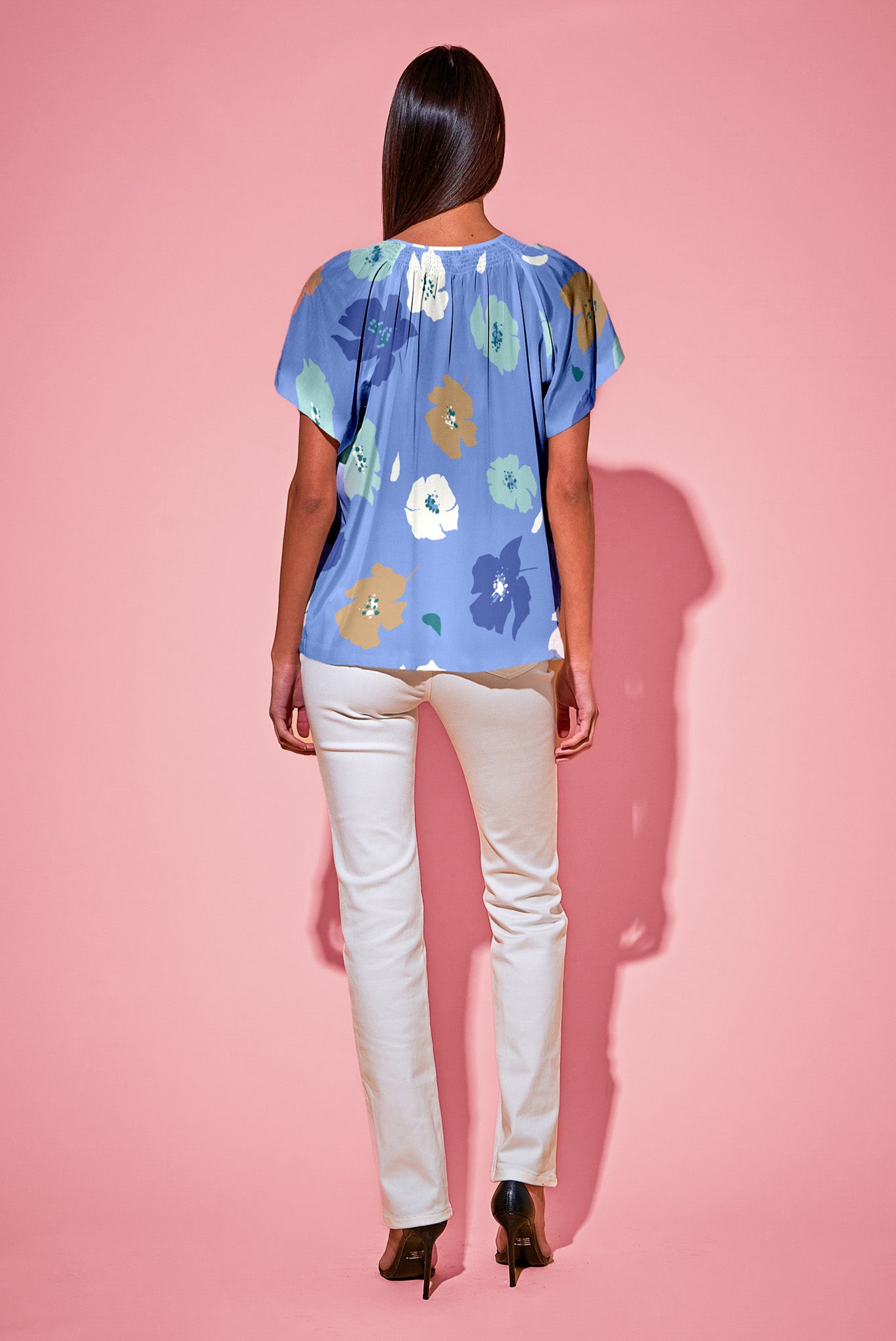 The Short Sleeve Classic Blouse | Cornflower Poppies