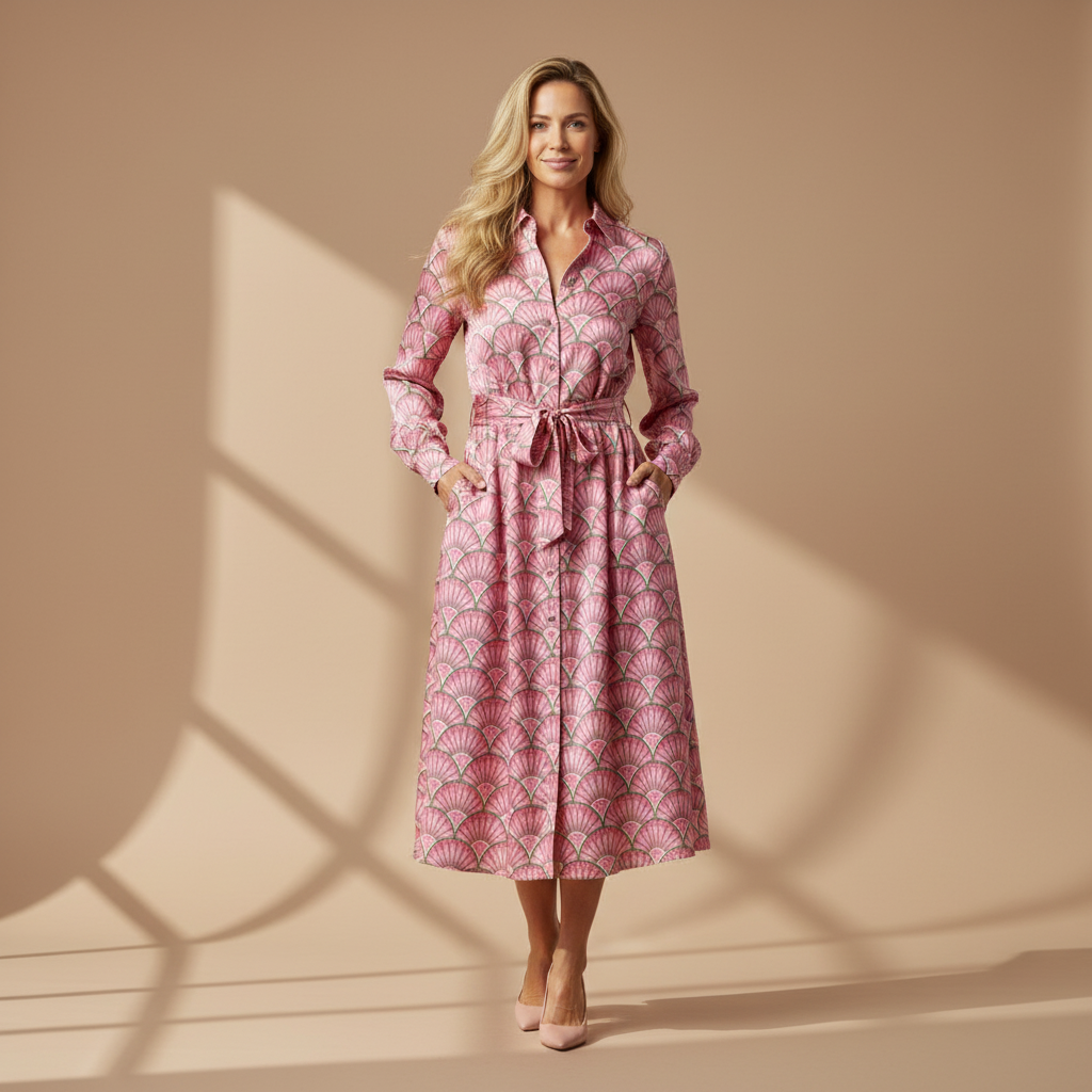 Emerson Dress in Silk in Bubble Pink