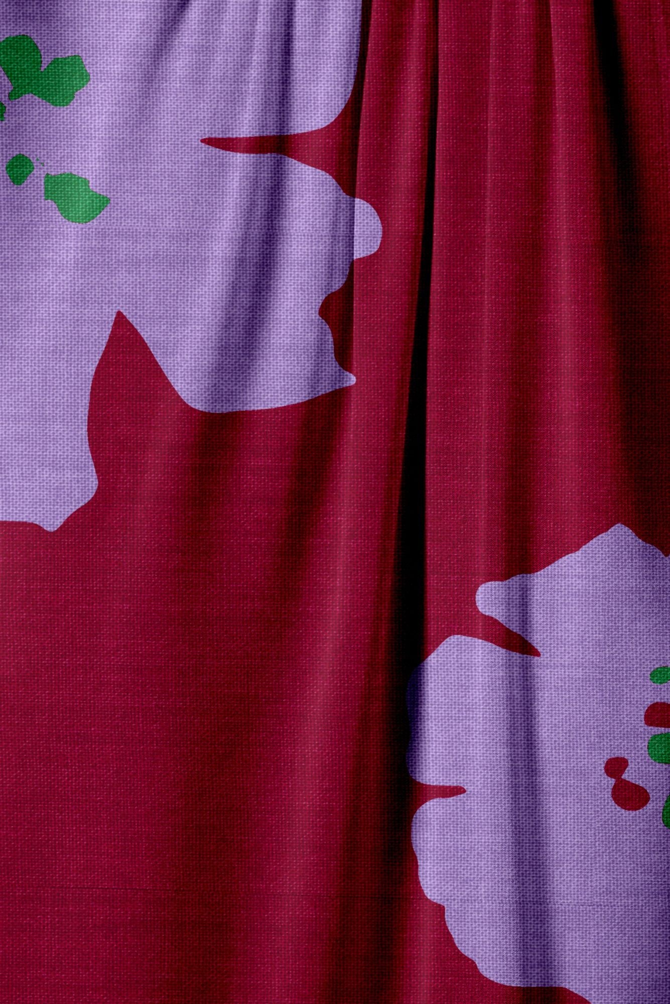 The Stella Top in Silk Crepe de Chine | Purple Poppies