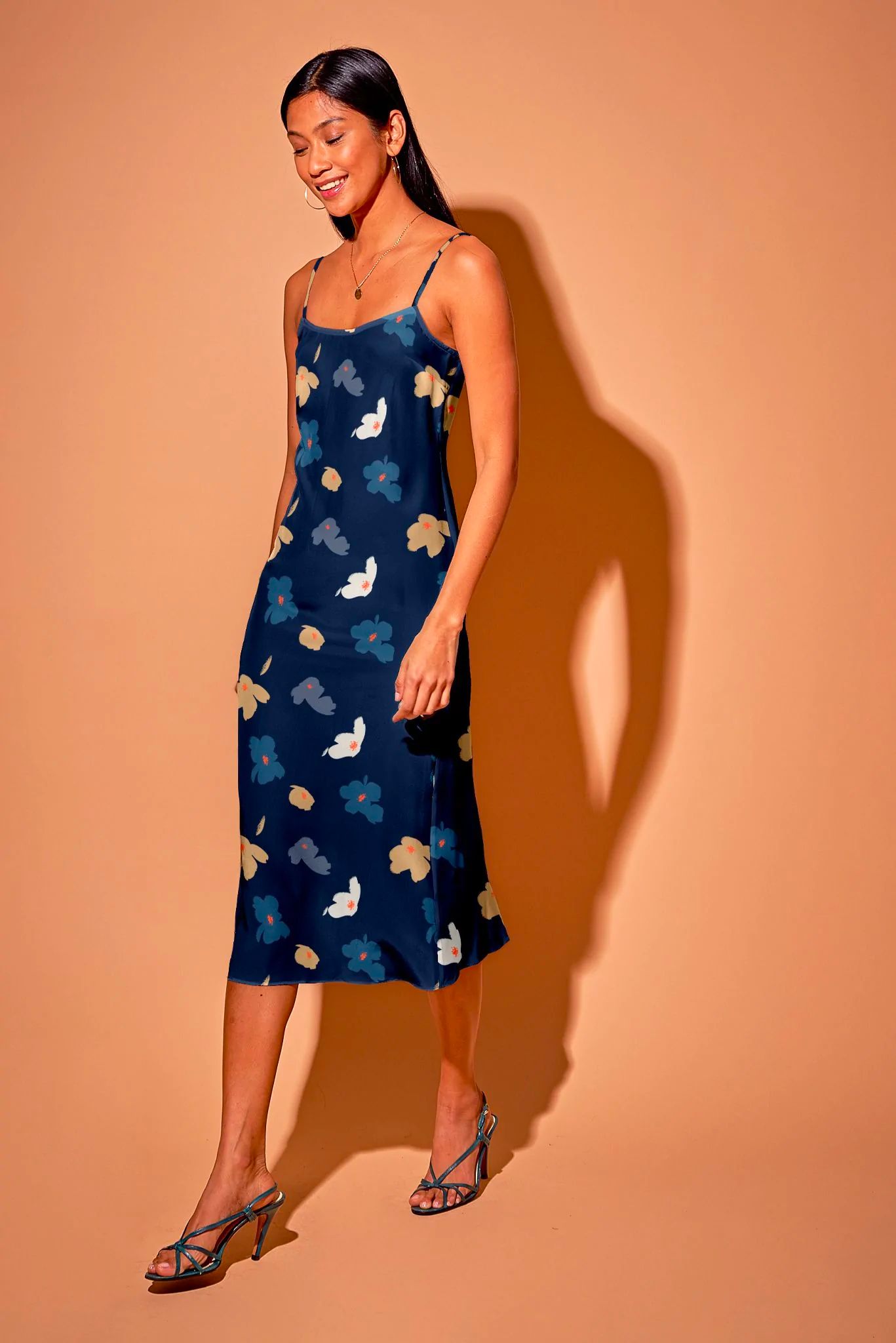Stevie Slip Dress | Navy Painted Poppies Stevie Slip Dress | Navy Painted Poppies