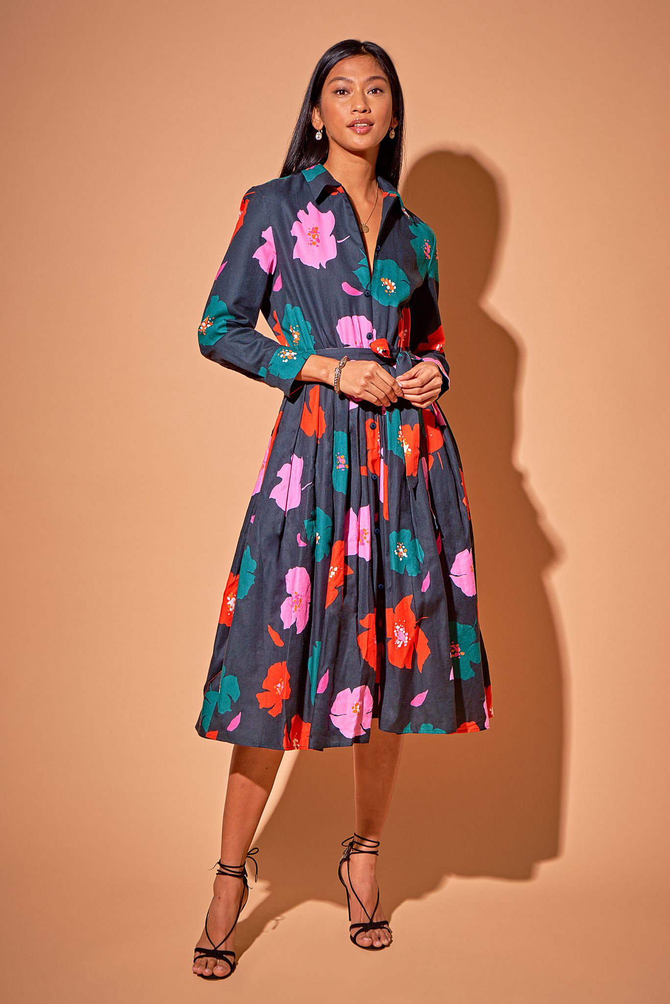 The Emerson Dress in Cotton | Evergreen Poppies