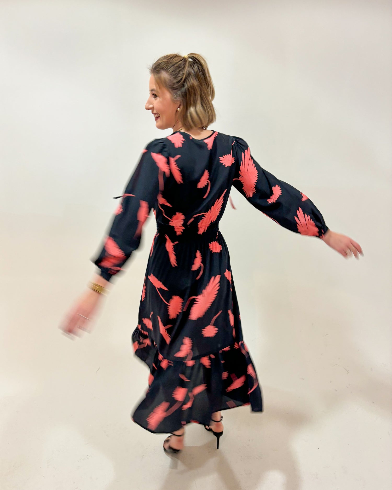 Juliette Dress | Navy and Coral Cassis