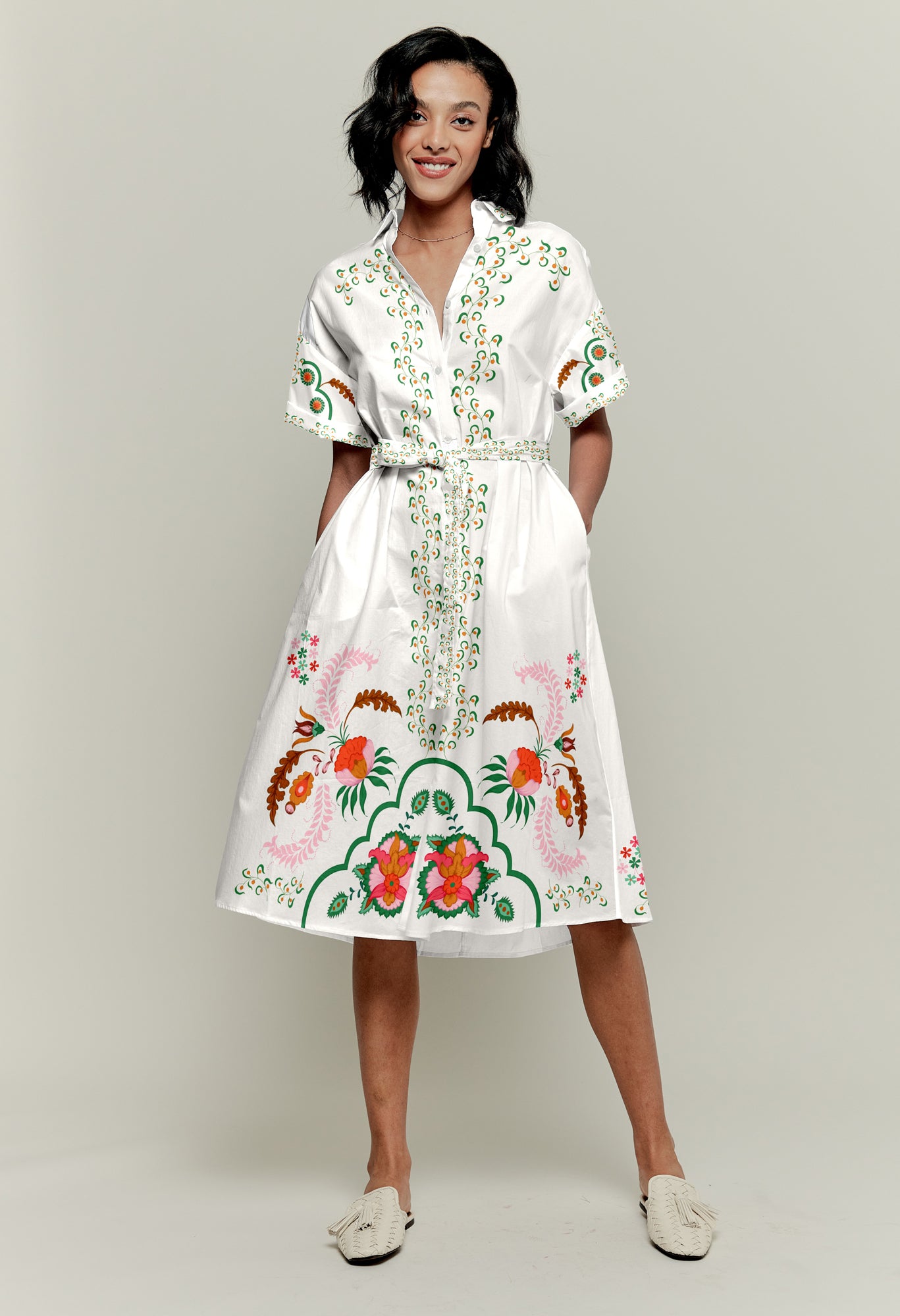 Sarah Shirtdress | Ecru Dutch Blossoms | tuckernyc XS Sarah Shirtdress | Ecru Dutch Blossoms | tuckernyc XS