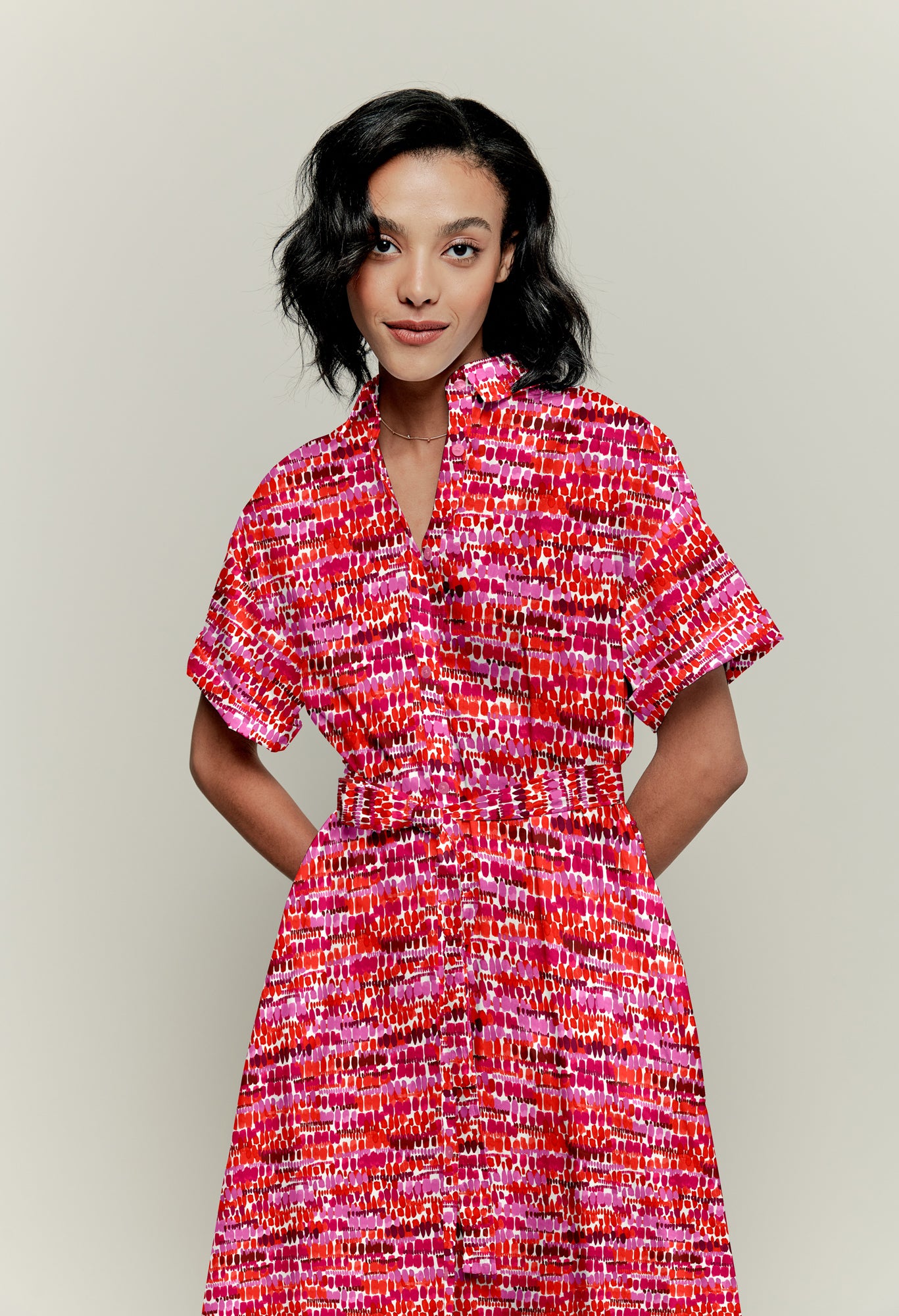 The Sarah Shirtdress | Frankenthaler in Rose