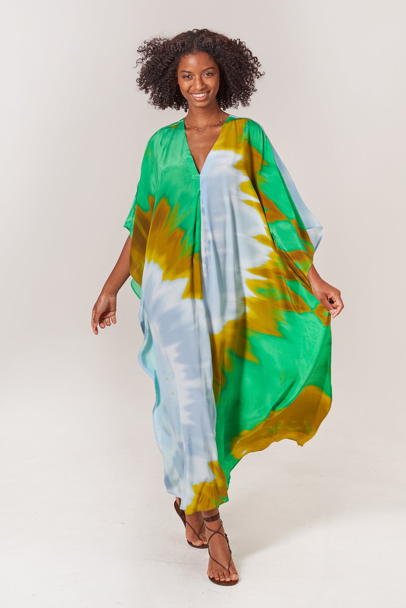 The Cleo Caftan | Seafoam Tie Dye