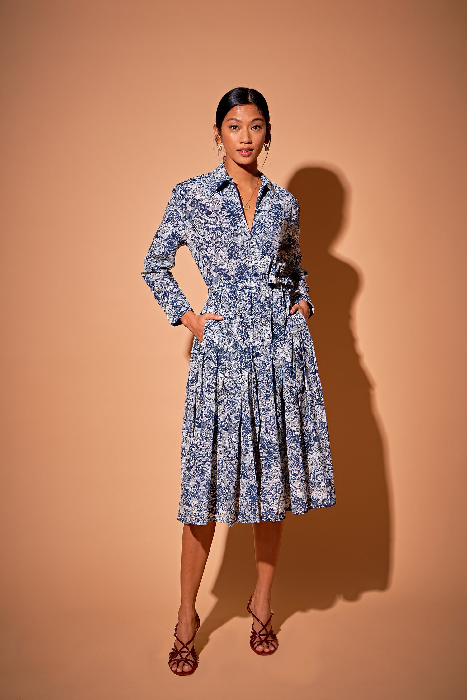 Allyson Dress in Silk | Midnight Lace