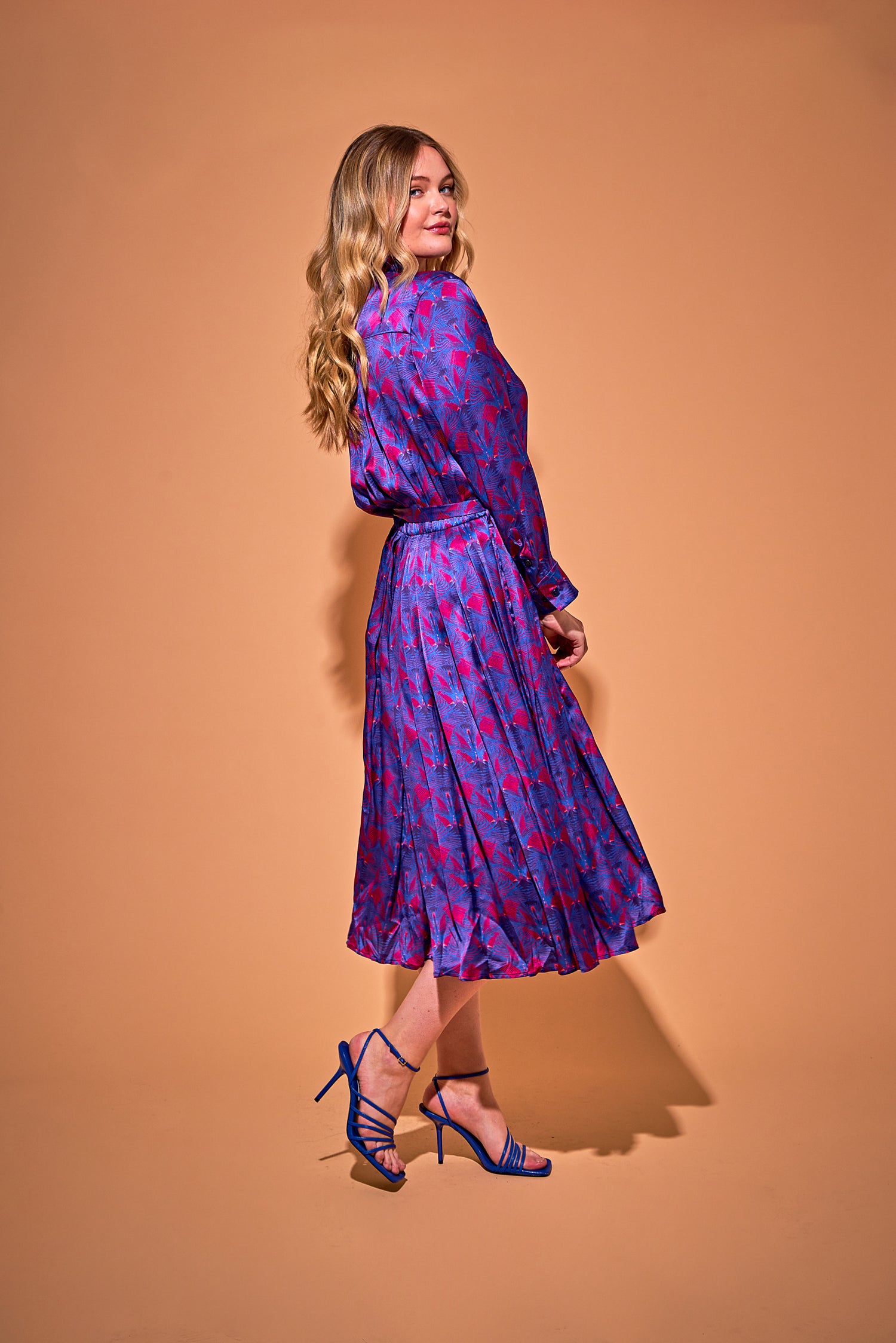 Allyson Dress in Silk | Mirrored Print
