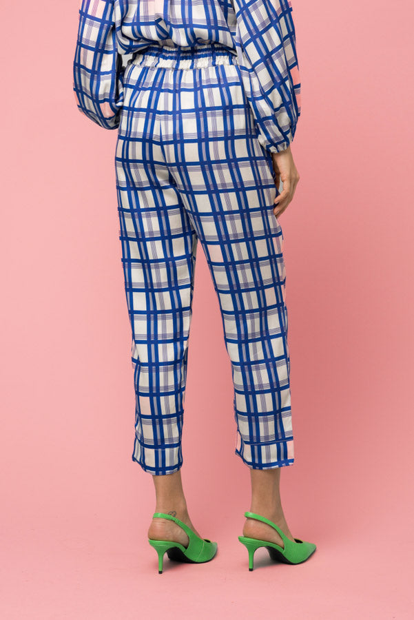 The Julia Pant | Royal Plaid in Blue