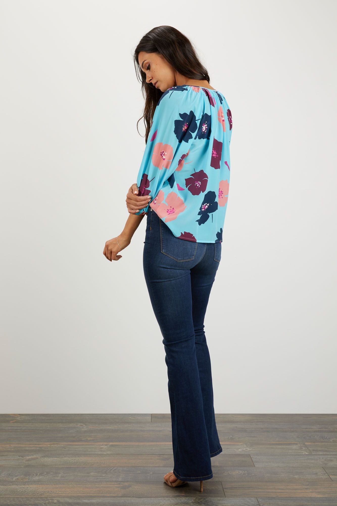 The Classic Blouse | Light Blue Poppies
