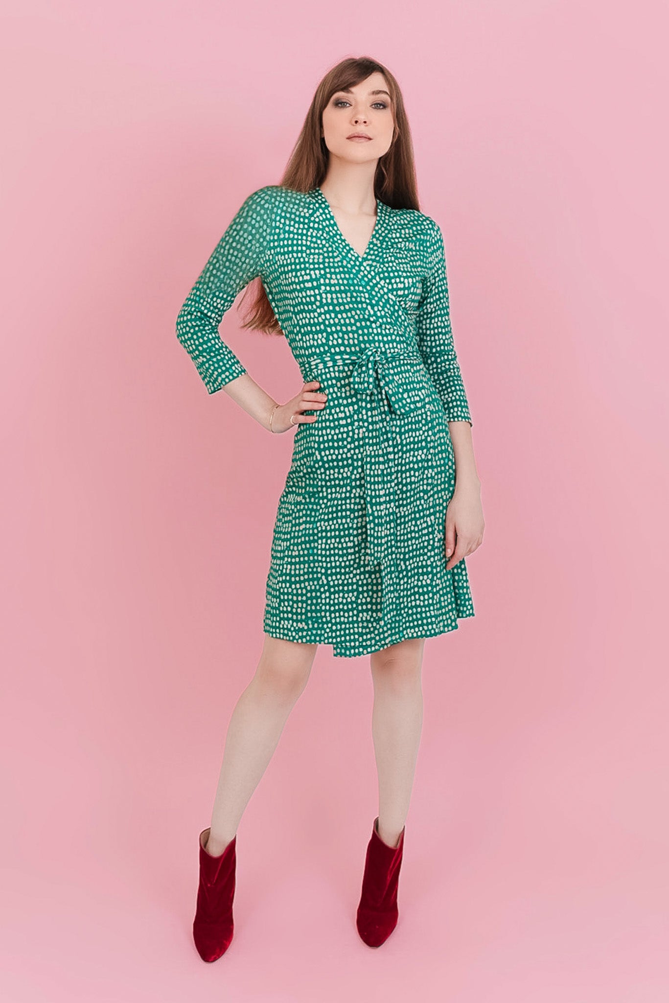 Rachel Wrap Dress | Precious Pebbles Teal | tuckernyc XS Rachel Wrap Dress | Precious Pebbles Teal | tuckernyc XS