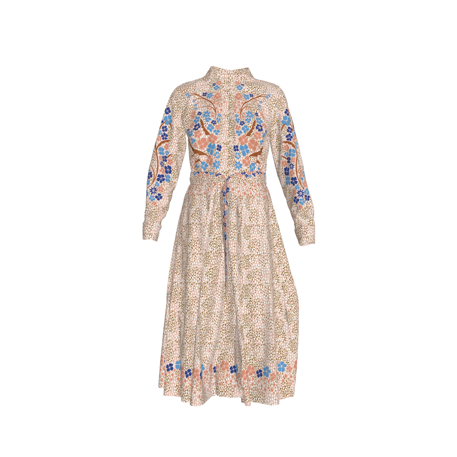 The Allyson Dress in Silk | Blush Baroque Floral