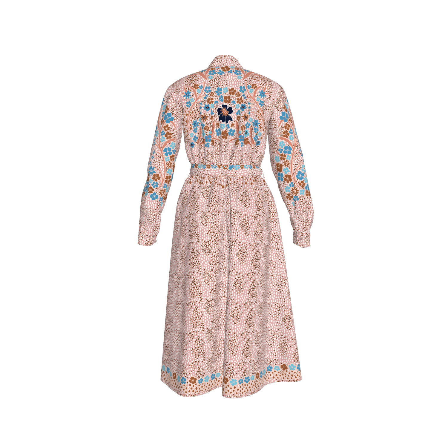 Emerson Dress in Silk | Blush Baroque Floral
