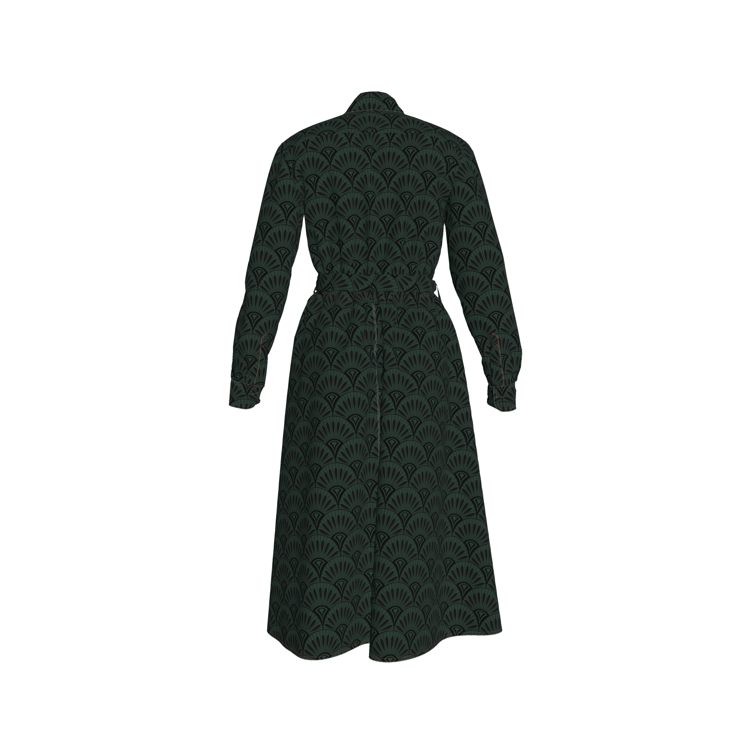 Emerson Dress in Cotton | Art Deco Geo Evergreen
