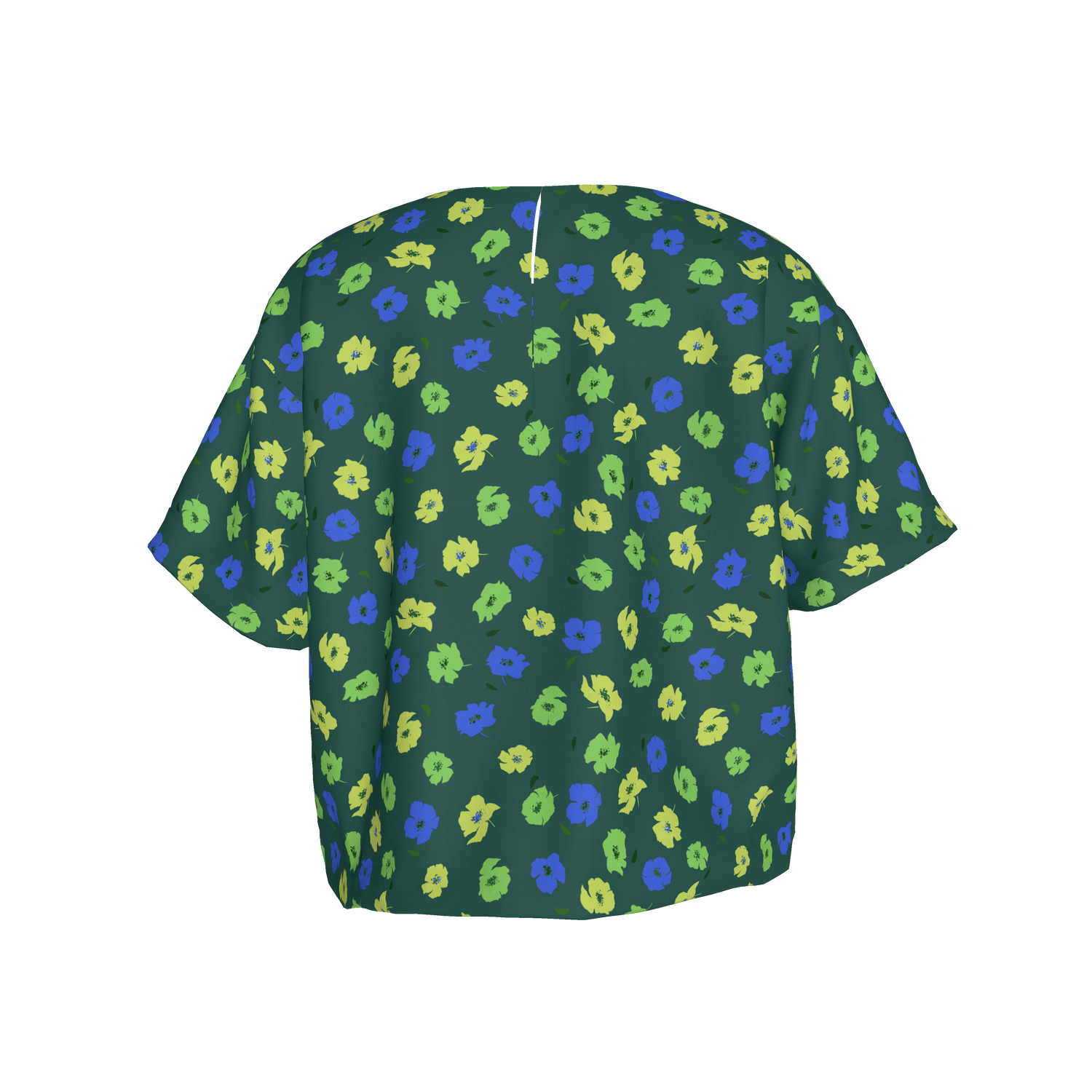 Eden Tee in Lightweight Cotton| Green Micro Poppies