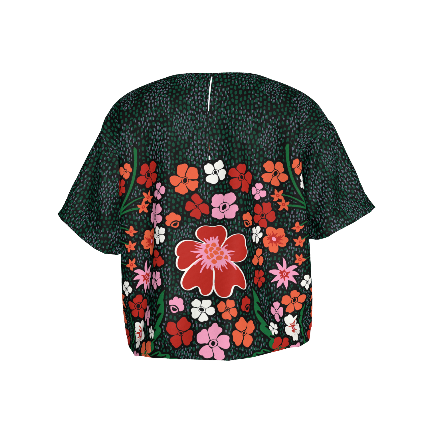 Eden Tee in Lightweight Cotton | Emerald Baroque Floral