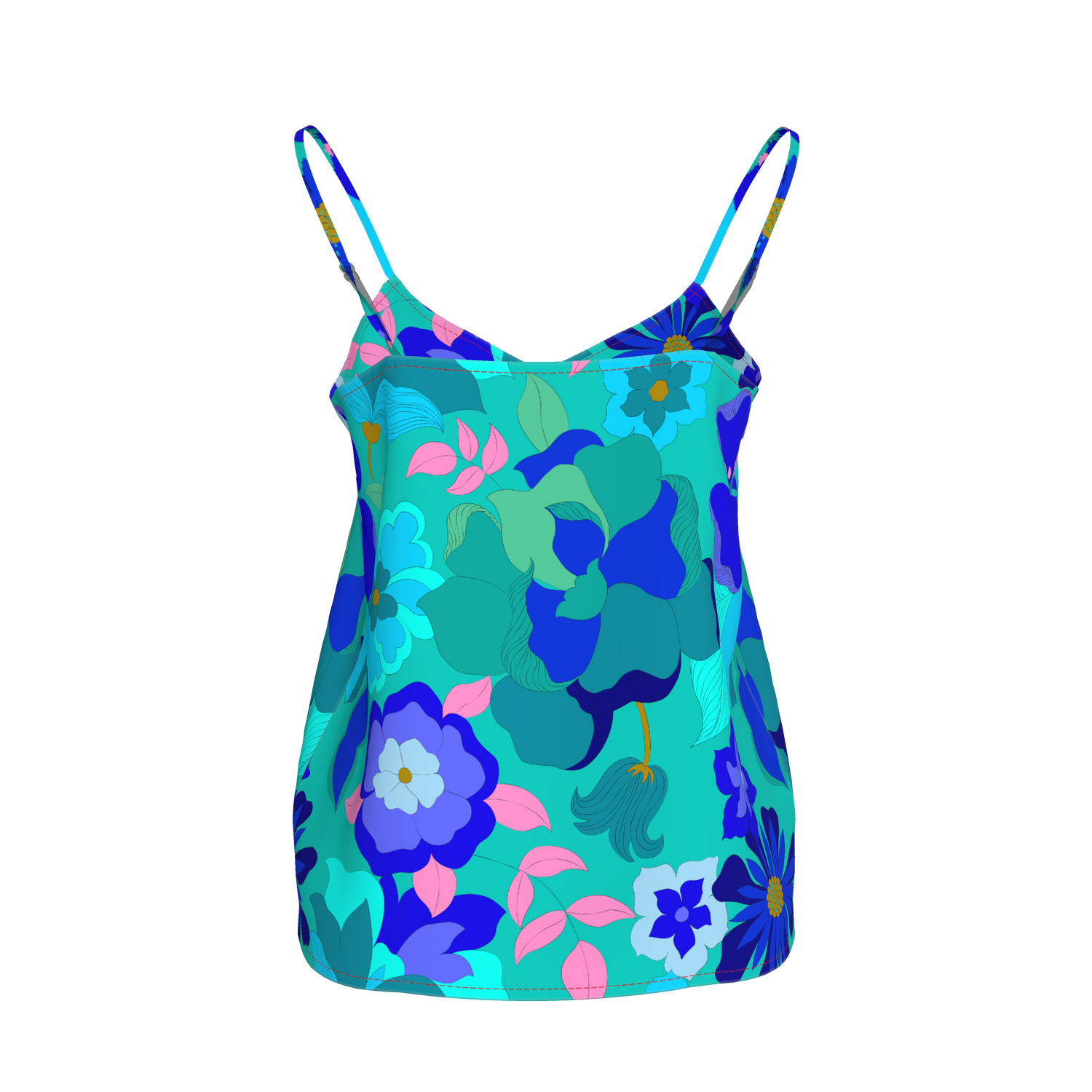 Khala Cami | Blue Retro Floral