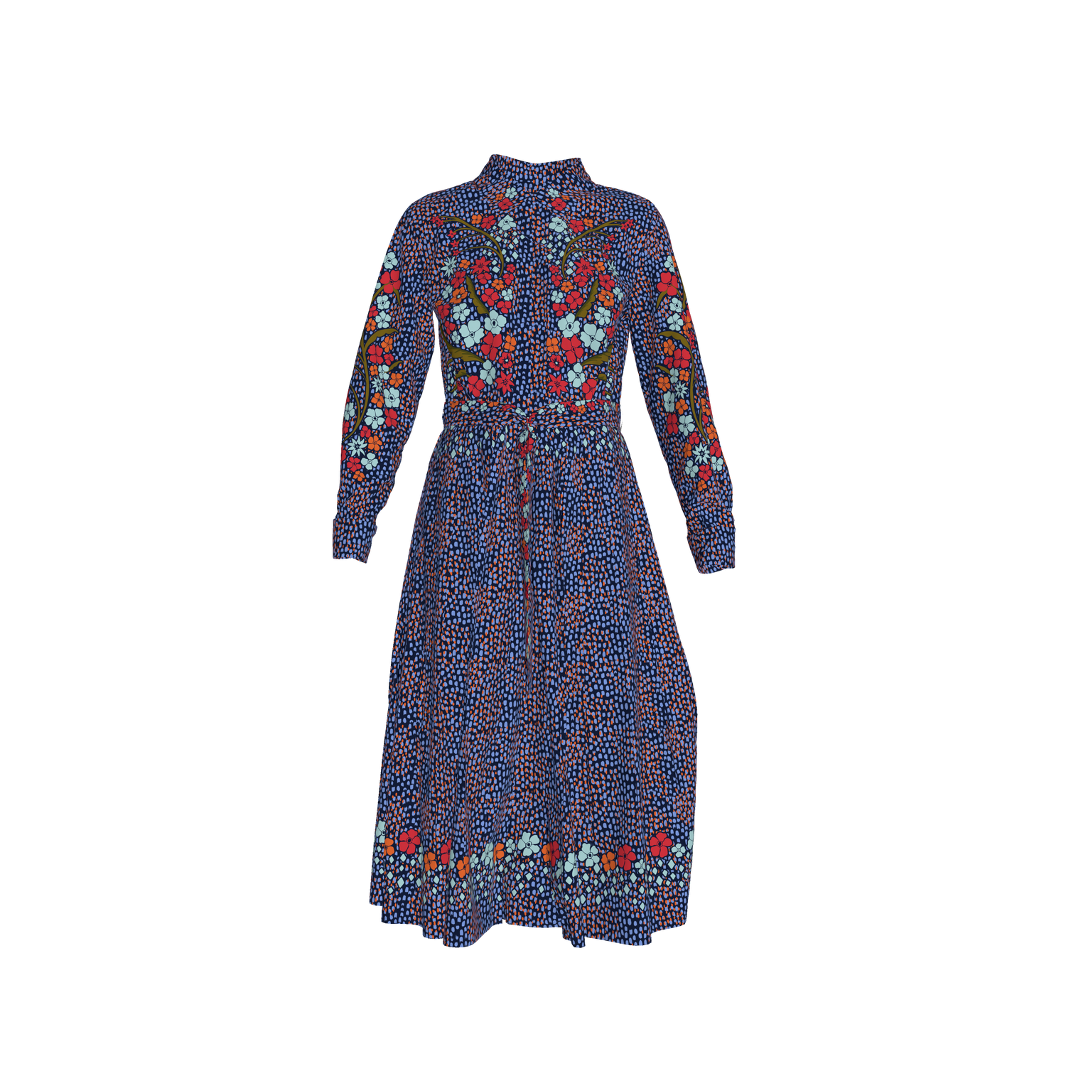Allyson Dress in Silk | Midnight Baroque Floral