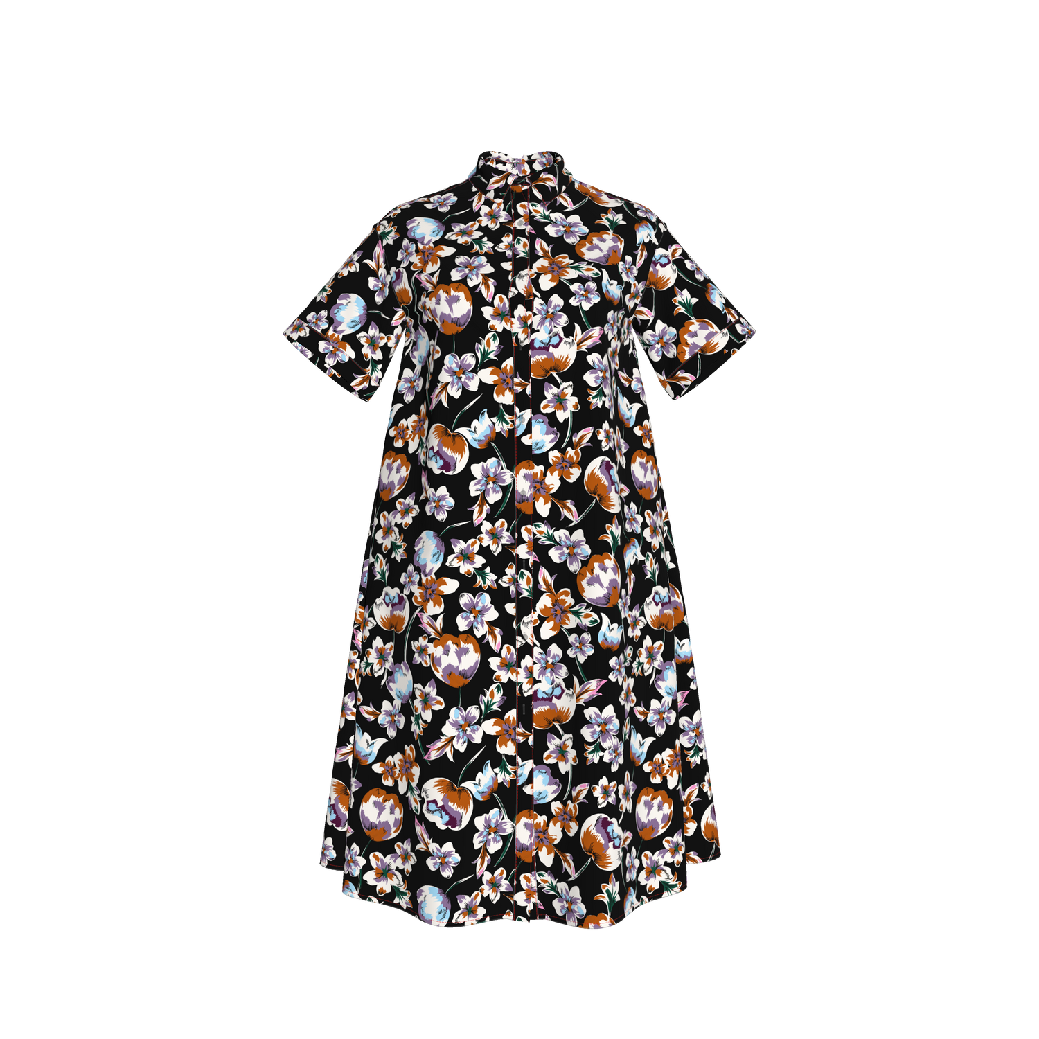 Sarah Shirtdress | Black Georgia Blossoms