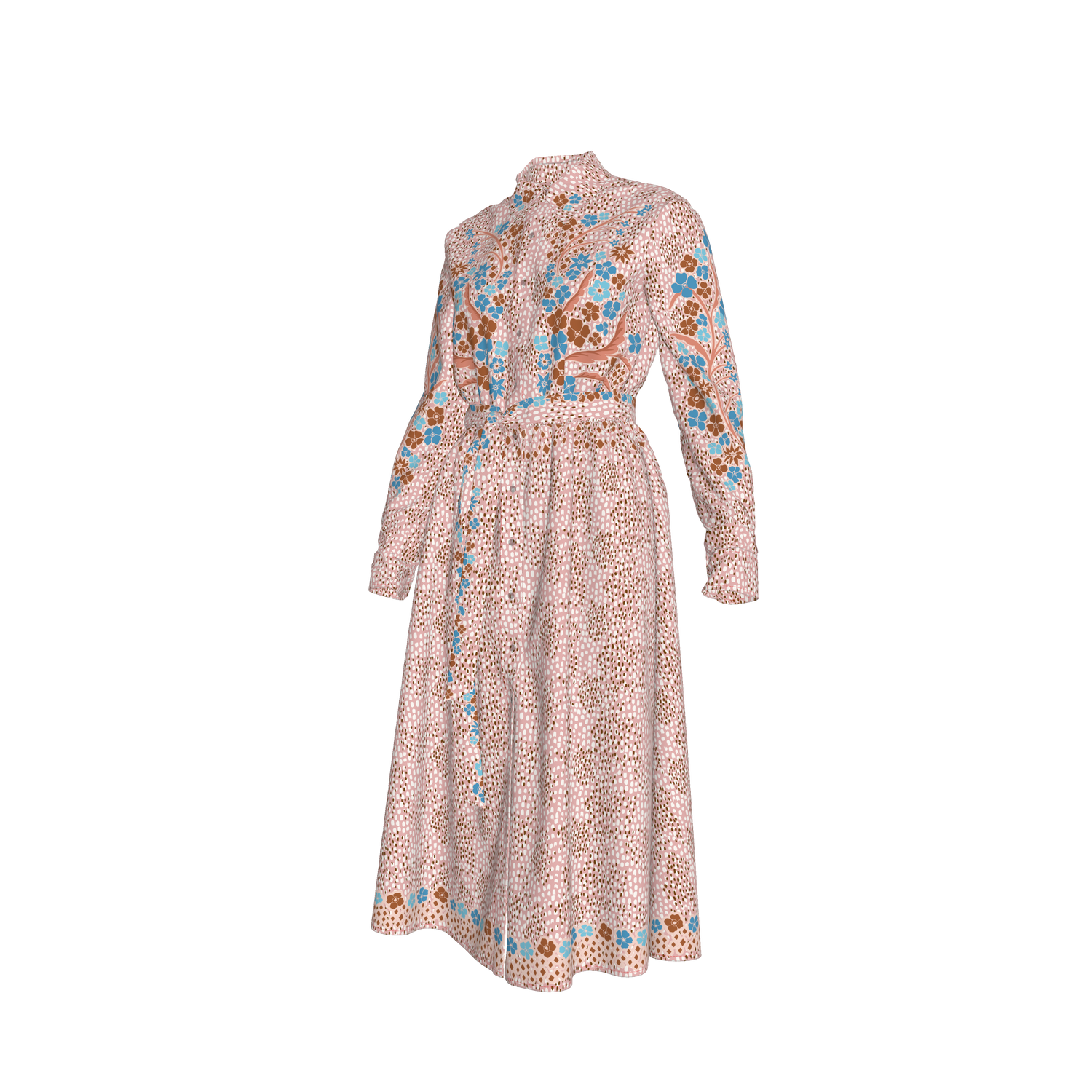 Emerson Dress in Silk | Blush Baroque Floral