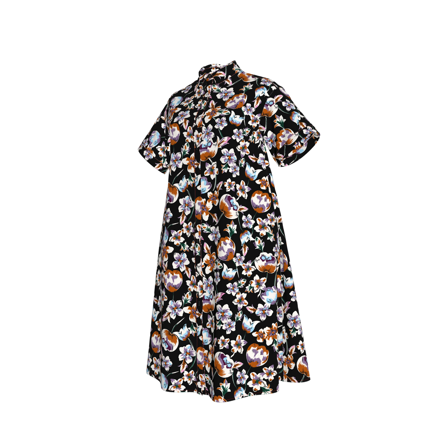 Sarah Shirtdress | Black Georgia Blossoms