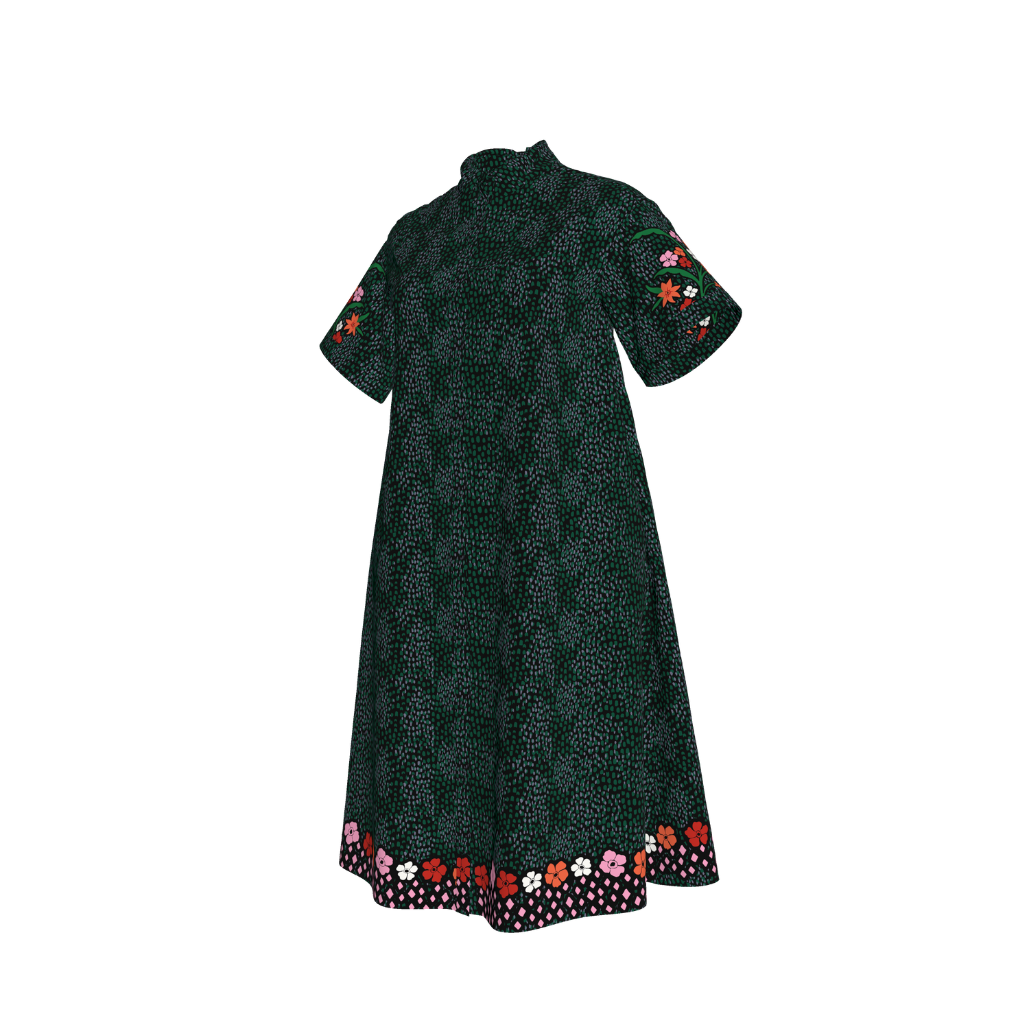 Sarah Shirtdress| Emerald Baroque Floral
