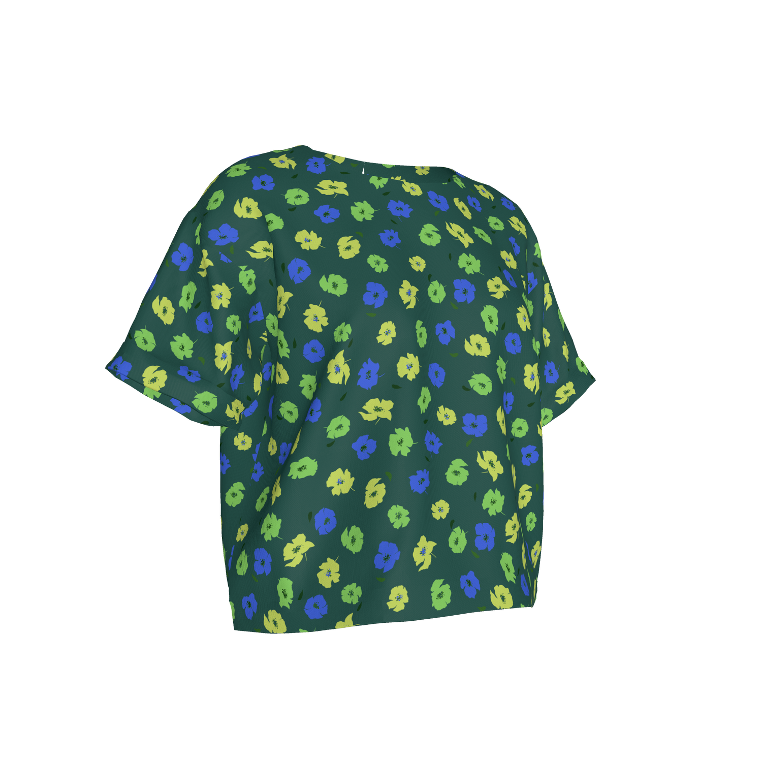 Eden Tee in Lightweight Cotton| Green Micro Poppies