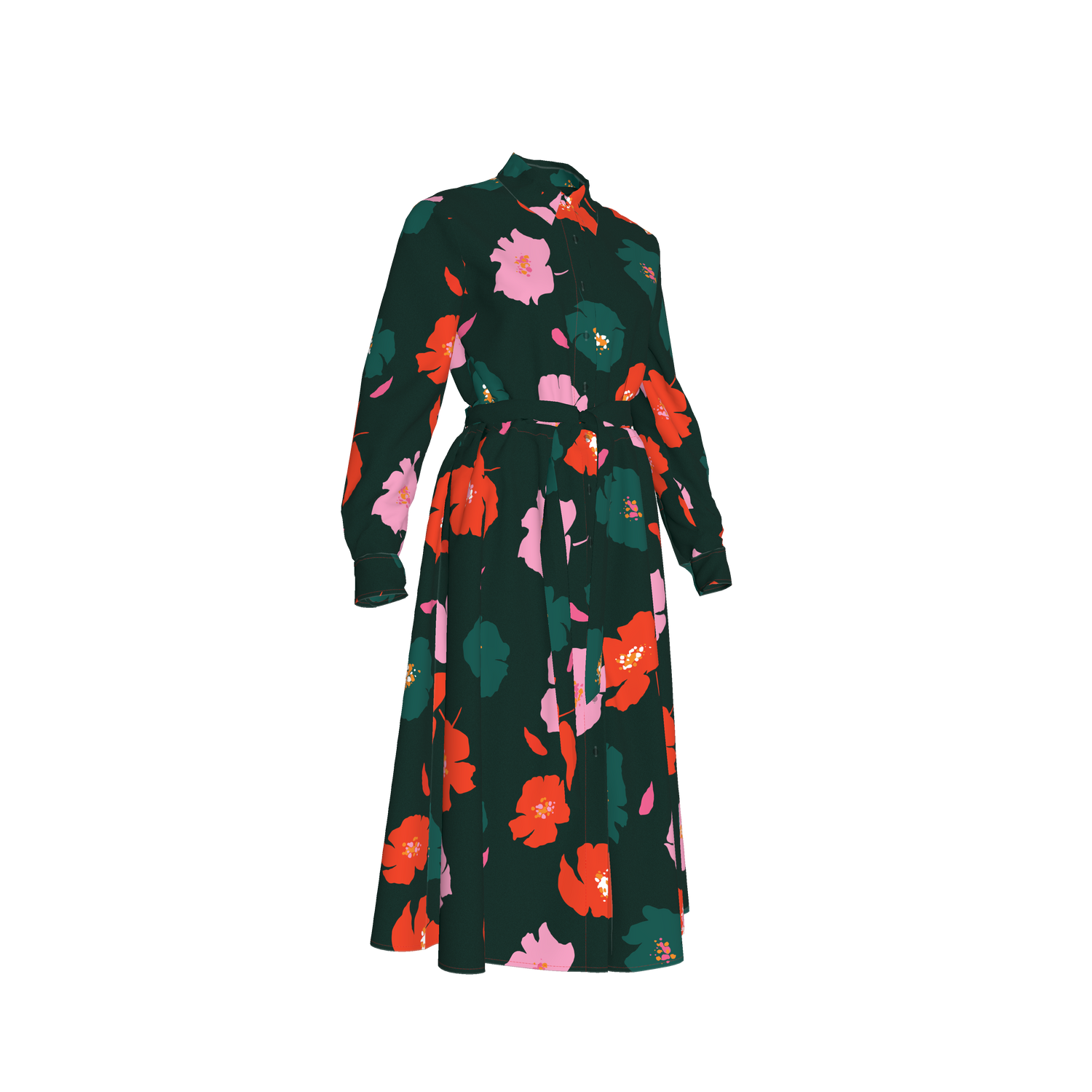 The Emerson Dress in Cotton | Evergreen Poppies
