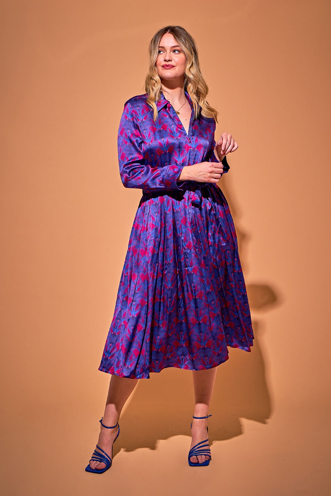 Allyson Dress in Silk | Mirrored Print