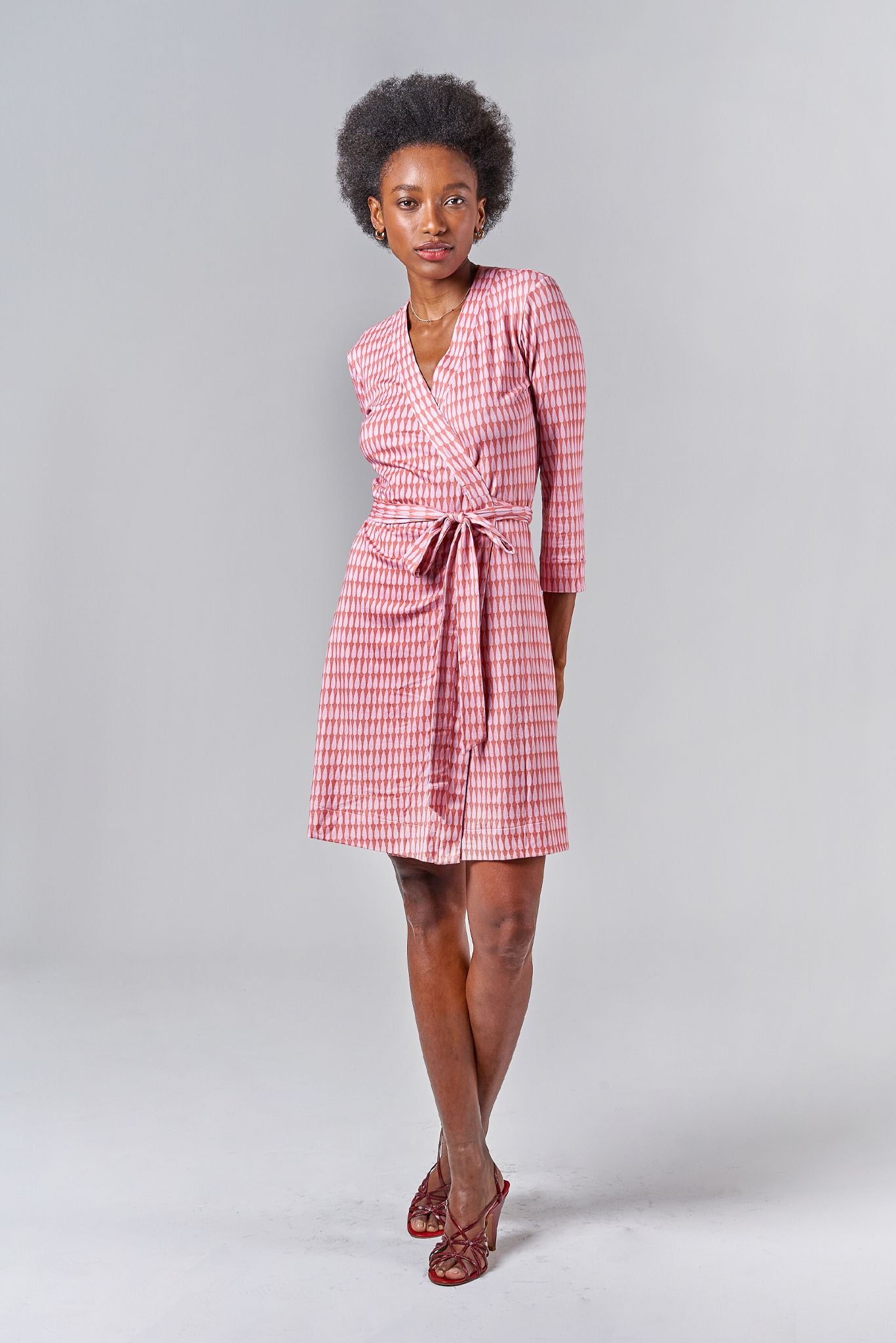 Rachel Wrap Dress | Classic Teardrop in Peach | Tuckernyc M Rachel Wrap Dress | Classic Teardrop in Peach | Tuckernyc M