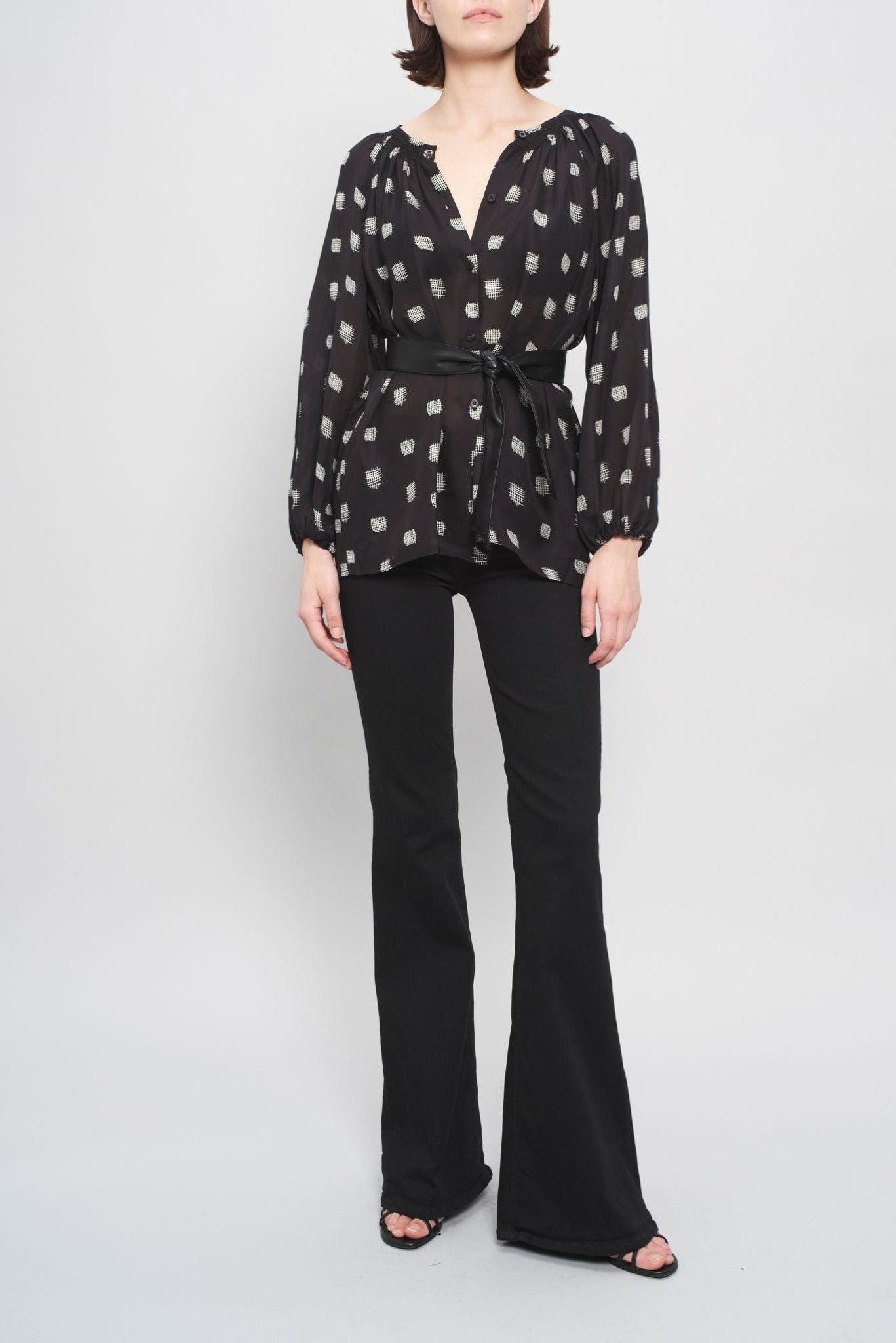 The Classic Blouse | Black Cross-Stitch
