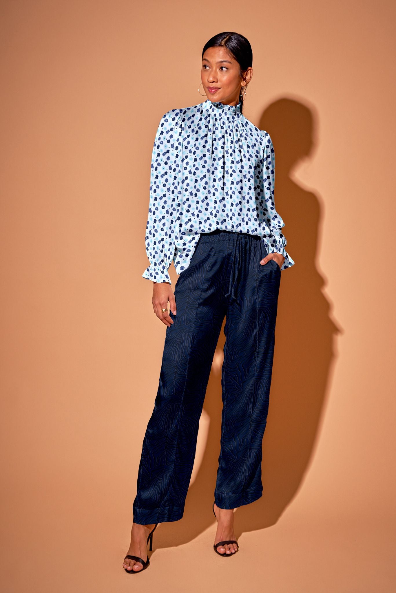 Stella Top | Sapphire Poppies Micro