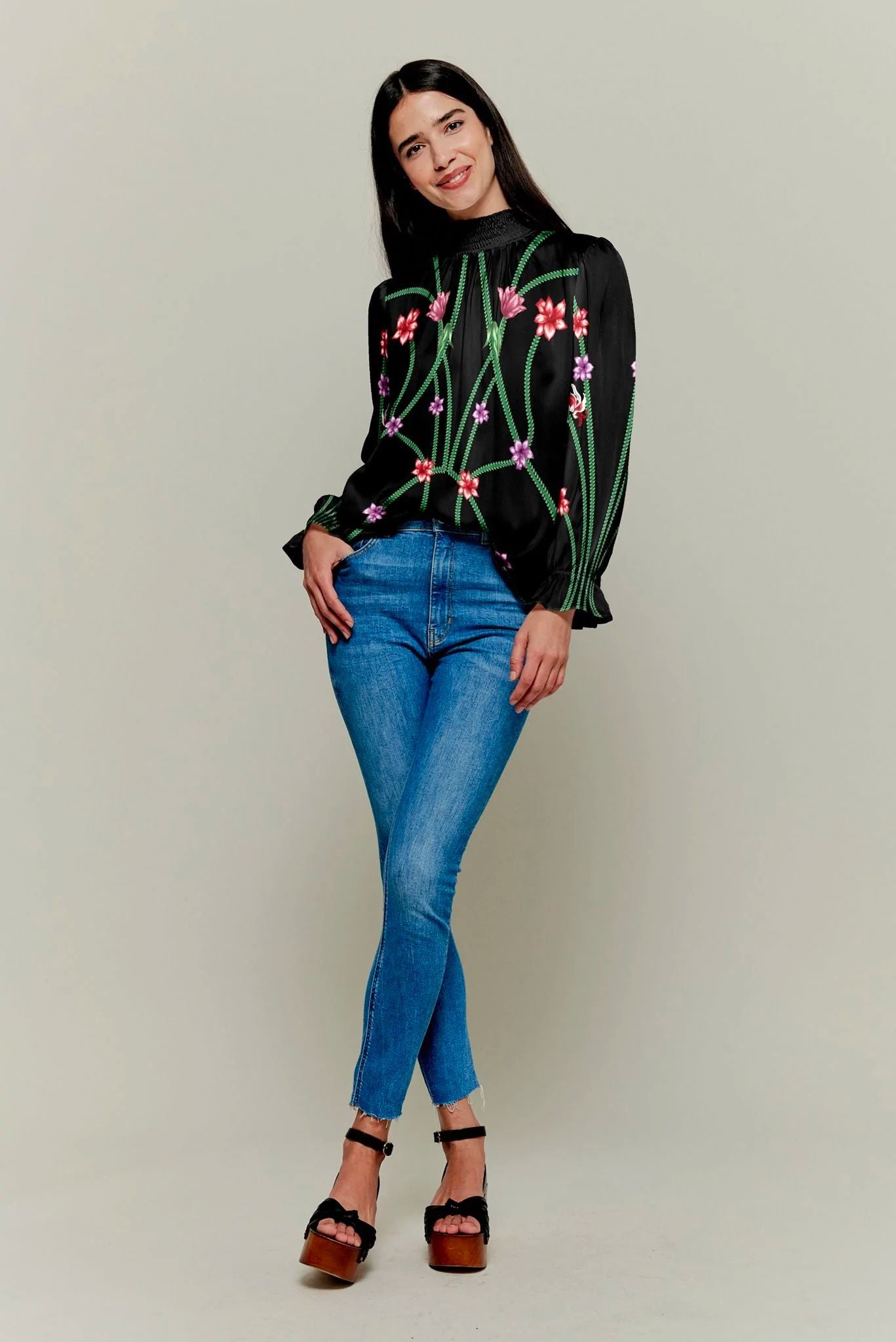 The Stella Top | Art Nouveau Floral