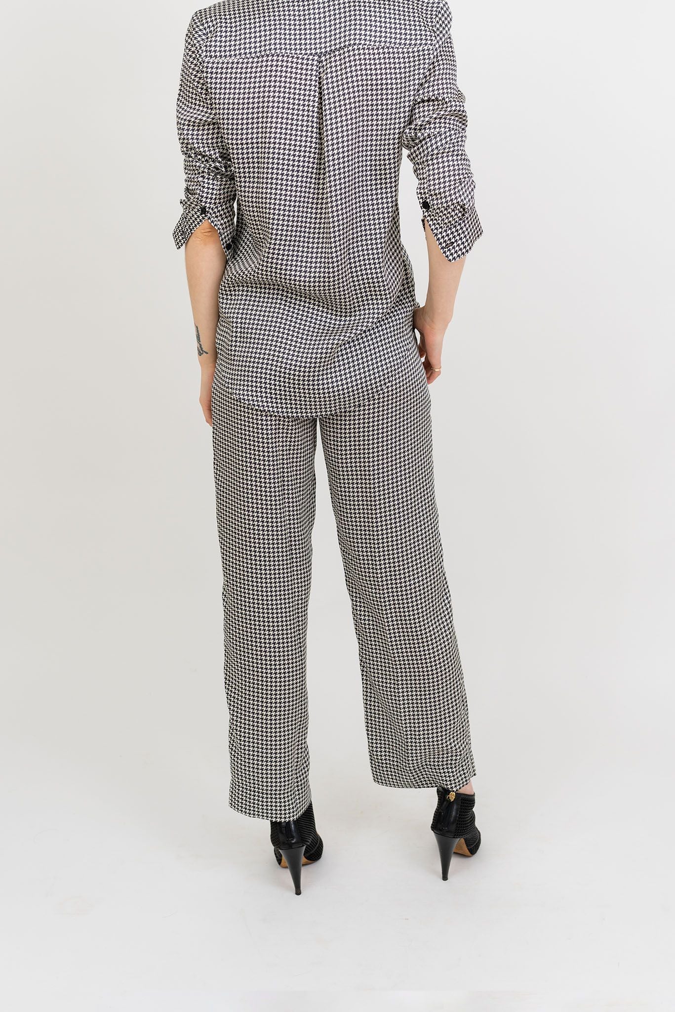 Camilla Pant | Soft Black and White Houndstooth