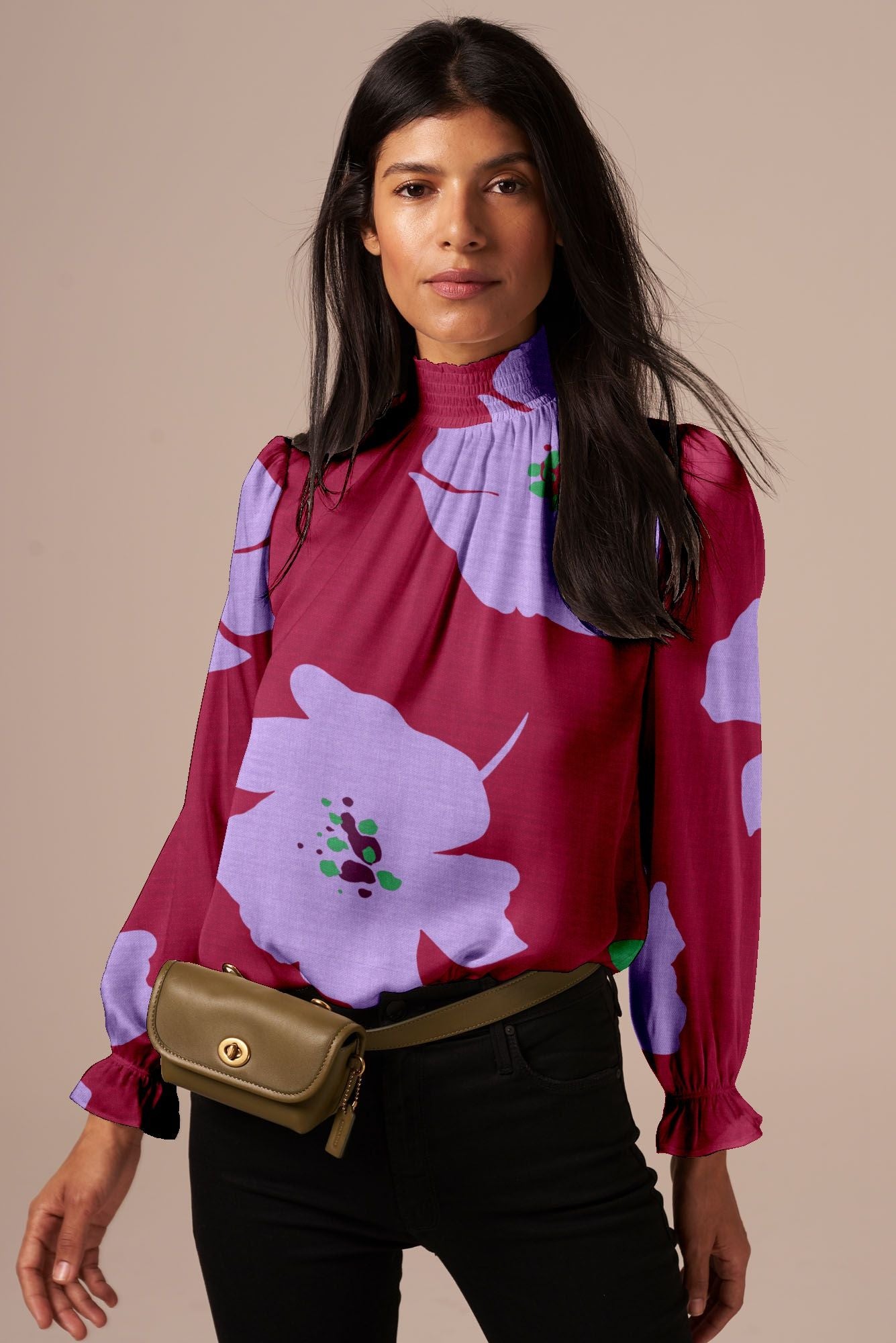 The Stella Top | Purple Poppies