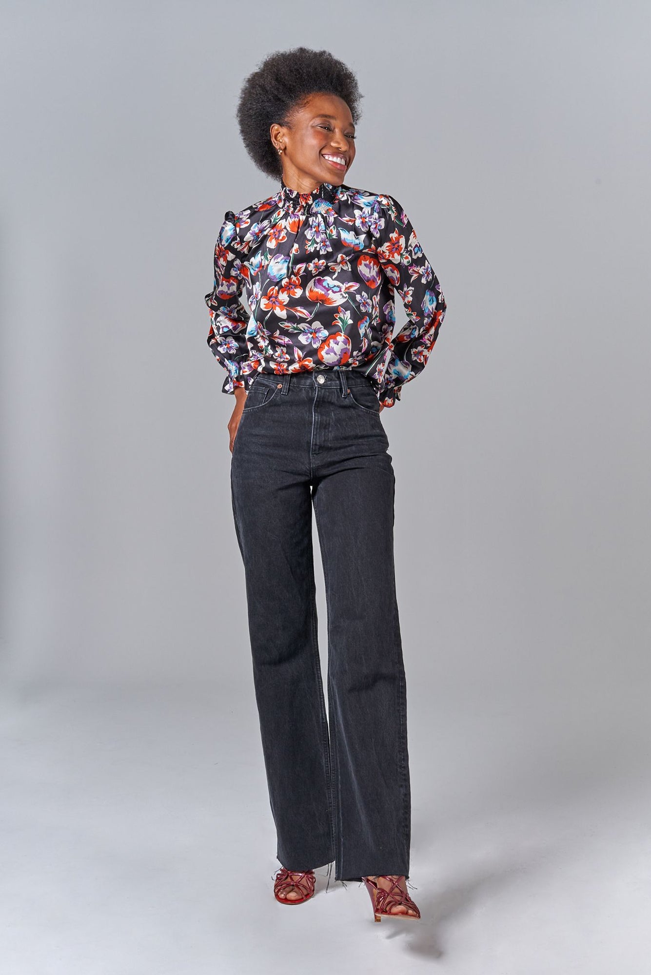 Stella Top | Georgia Blossoms in Black