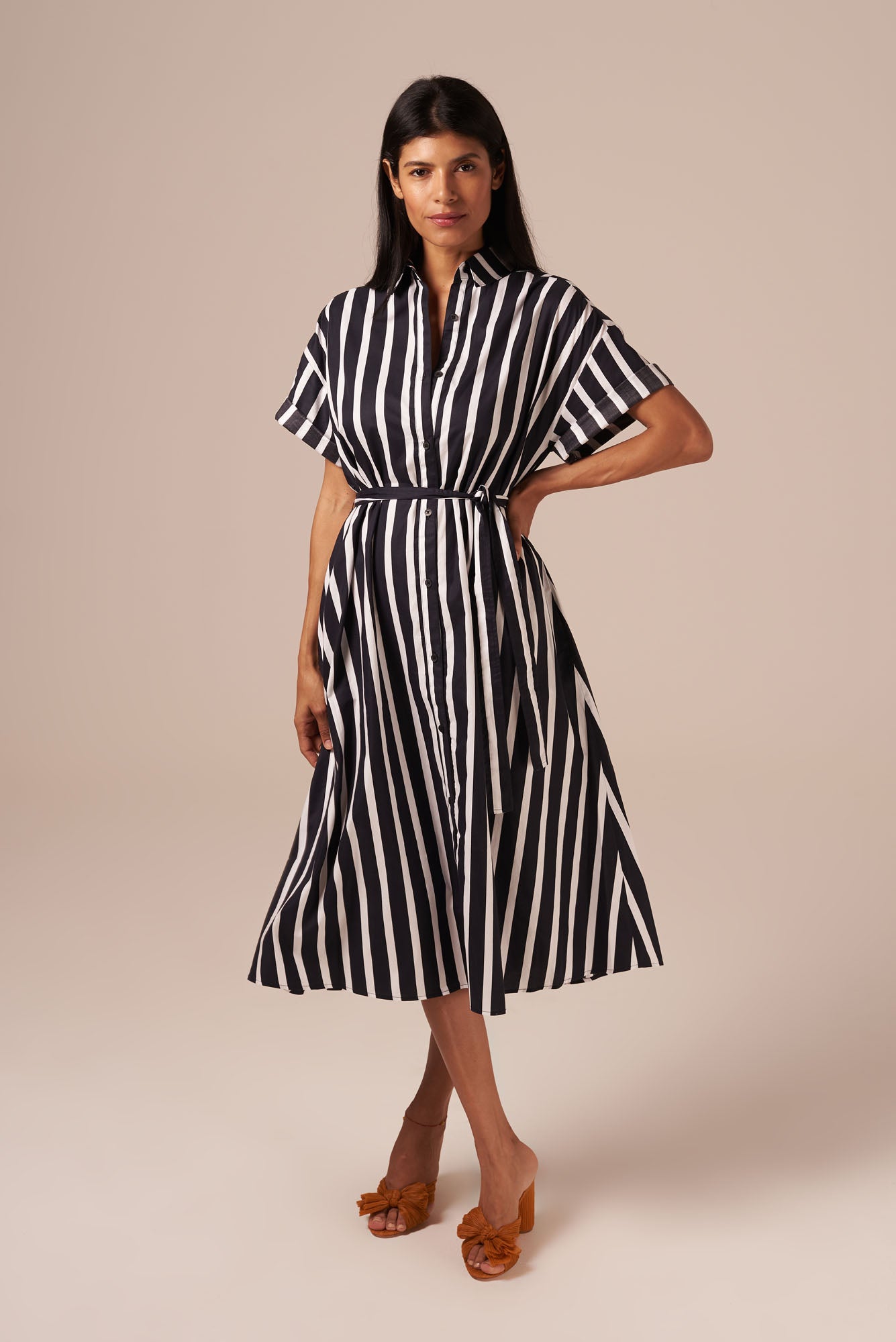 The Sarah Shirtdress | Black Stripe