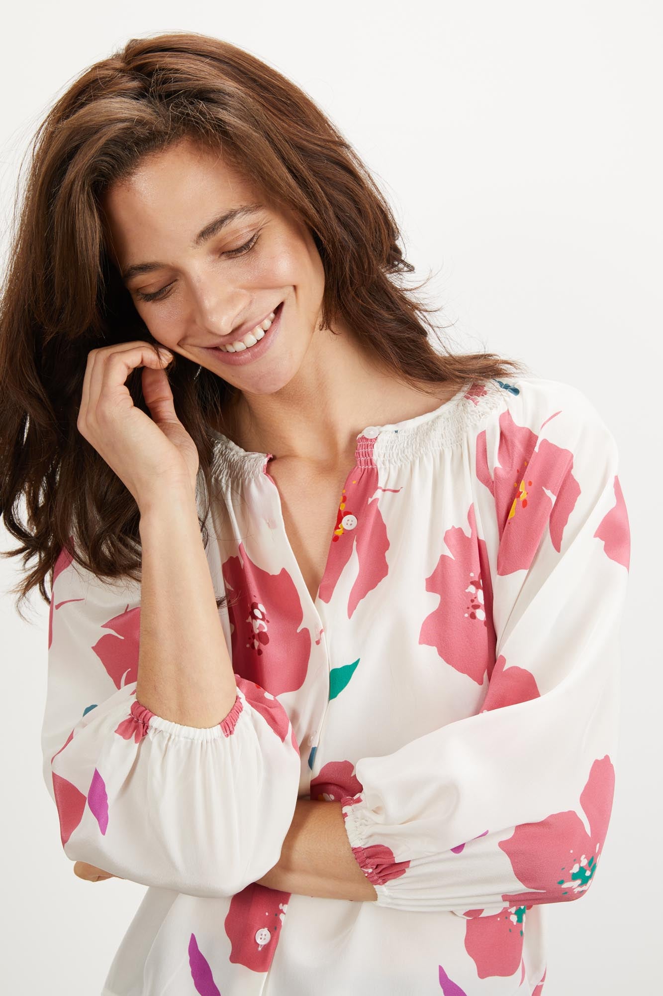【美品】【emm】ensemblesleeve blouse Blush-Camellia-Classic-