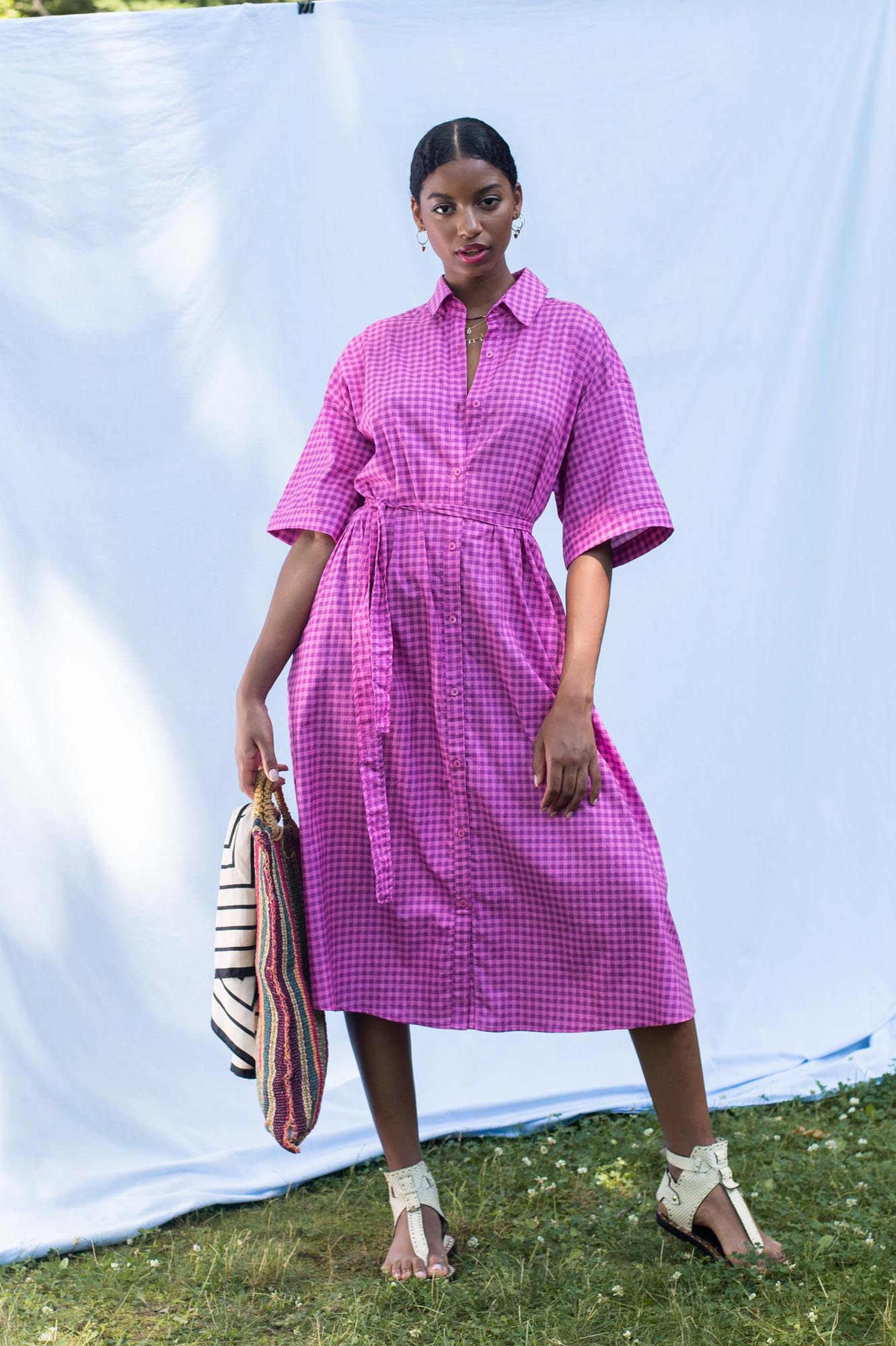 Sarah Shirtdress | Fuchsia Gingham