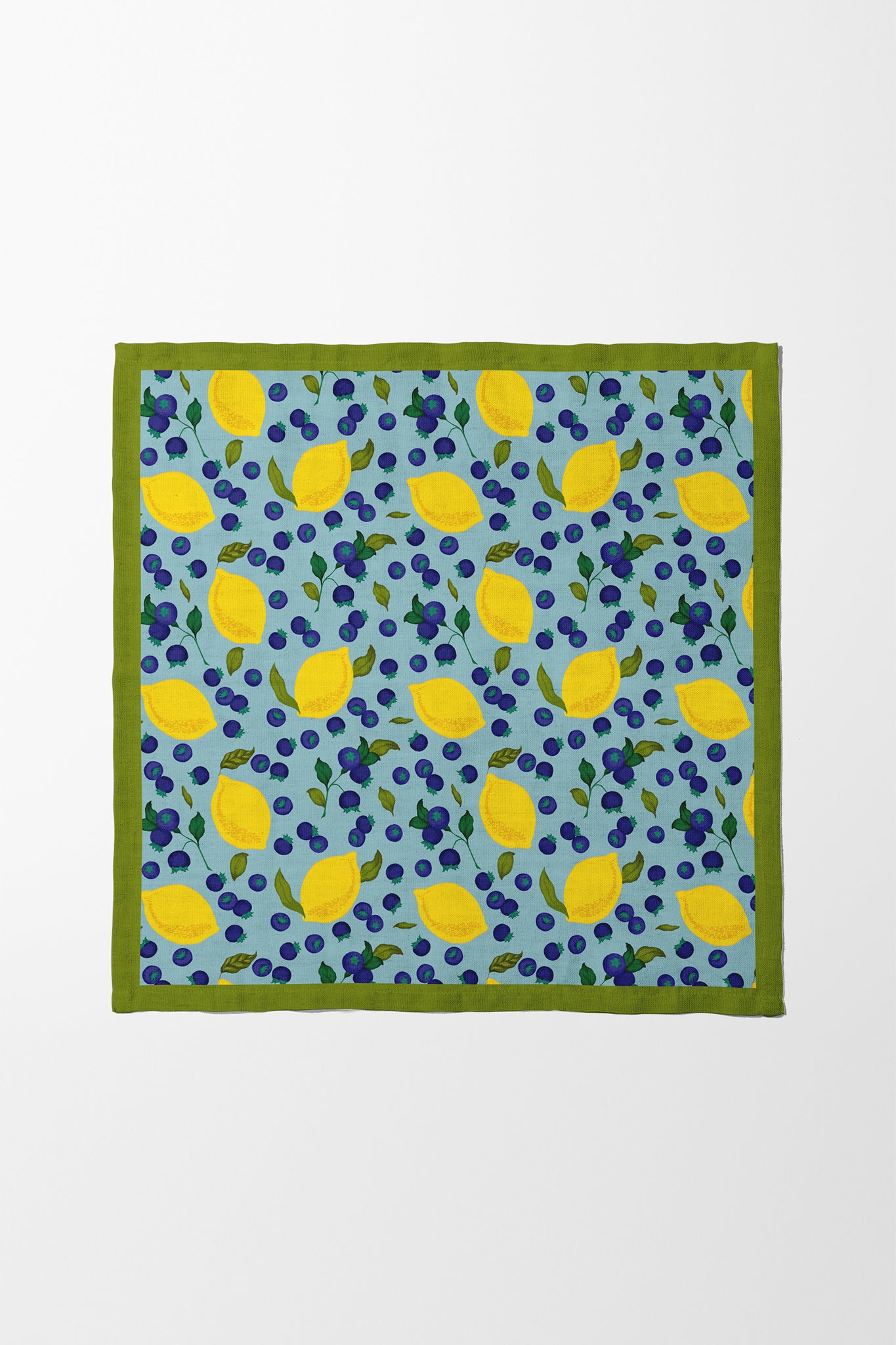 Spring Lemons Napkin in Aqua