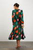 Juliette Dress | Evergreen Painted Poppies
