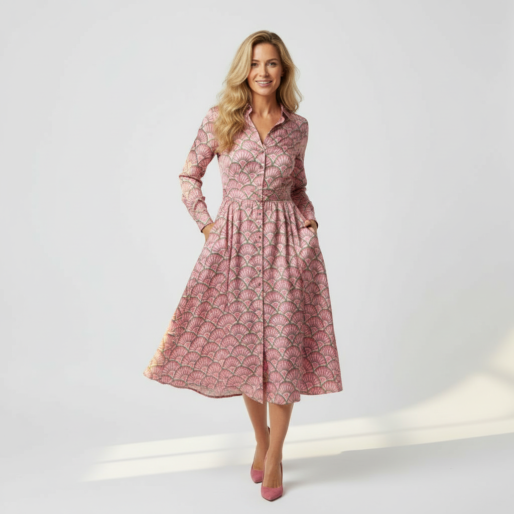 Emerson Dress in Silk in Bubble Pink