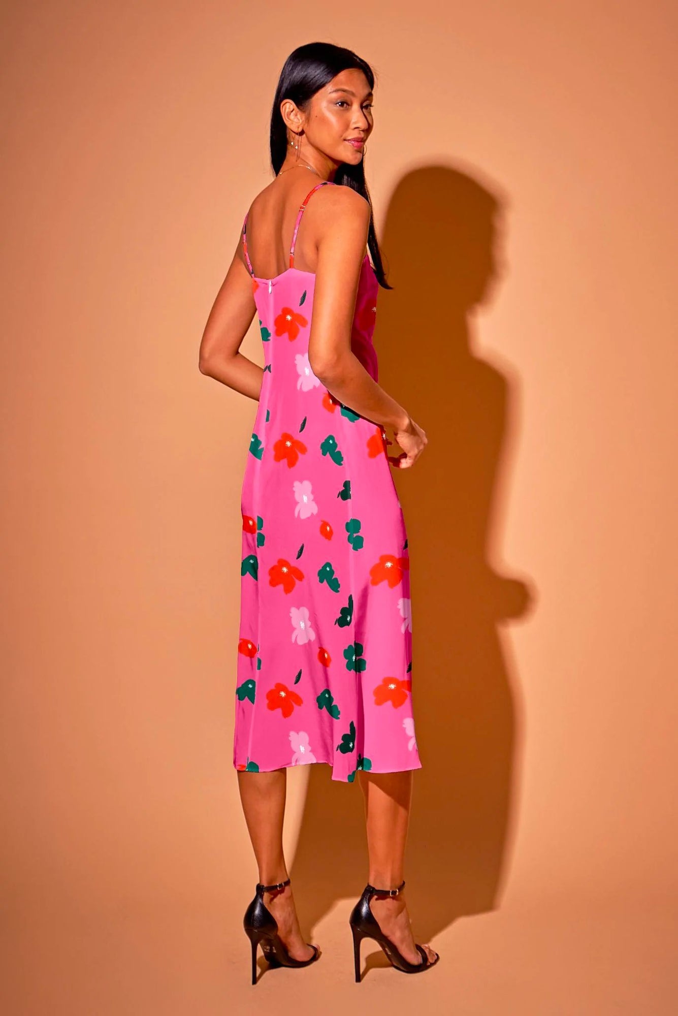Stevie Slip Dress | Pink Painted Poppies