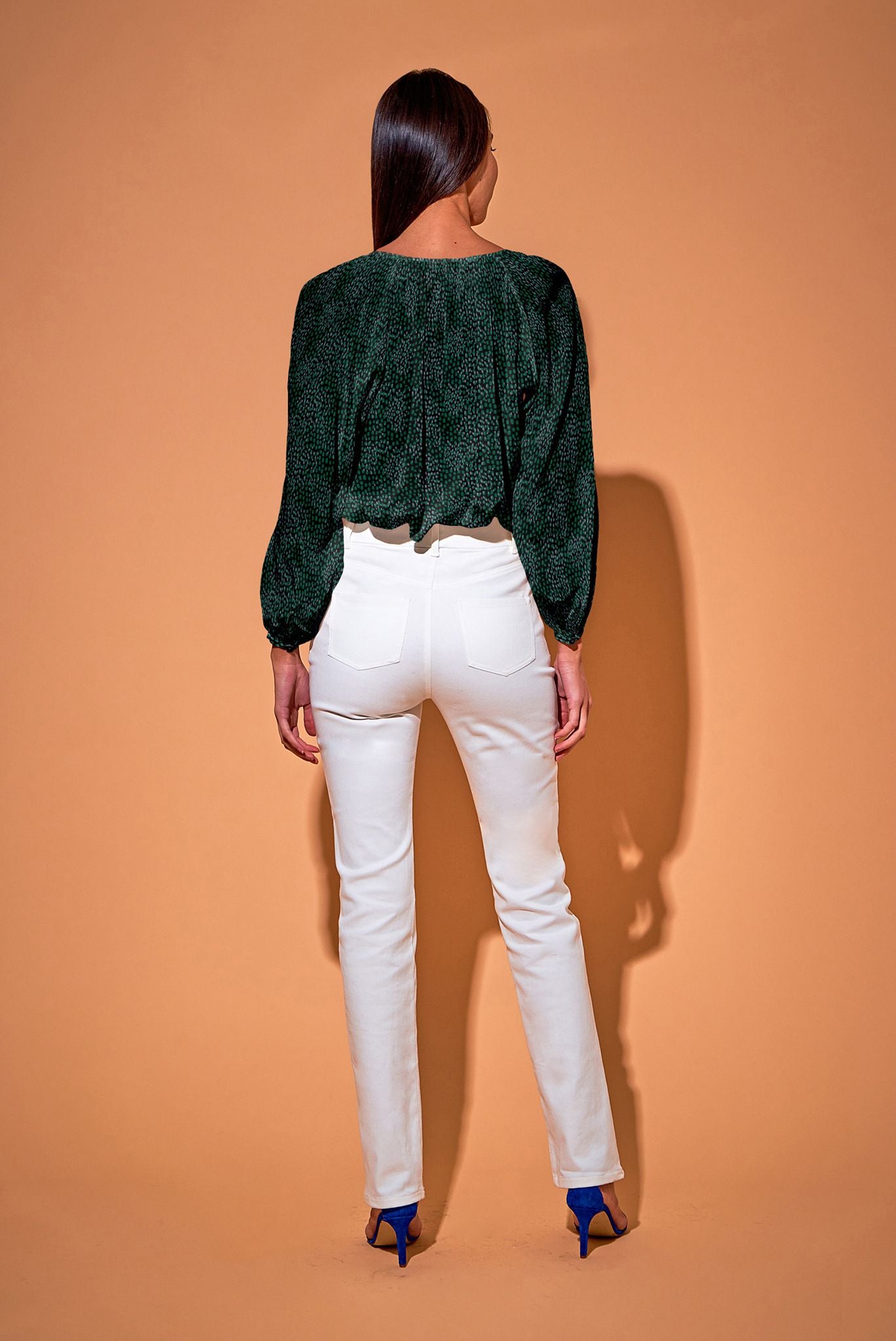 The Classic Blouse in Silk Charmeuse | Emerald Spots