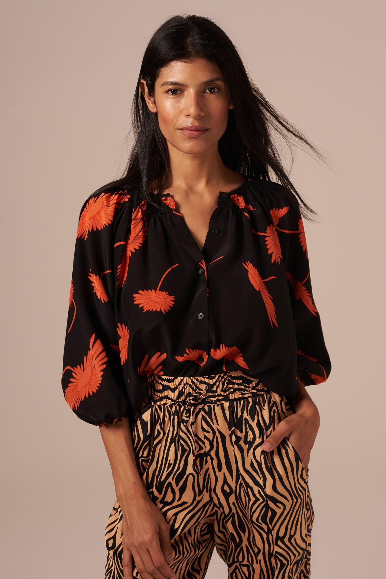 The Classic Blouse | Coral & Cassis
