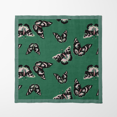 Tucker 20x20 Napkin 1" Hem - sweet green butterflies oxford 20x20 in Oxford Cotton