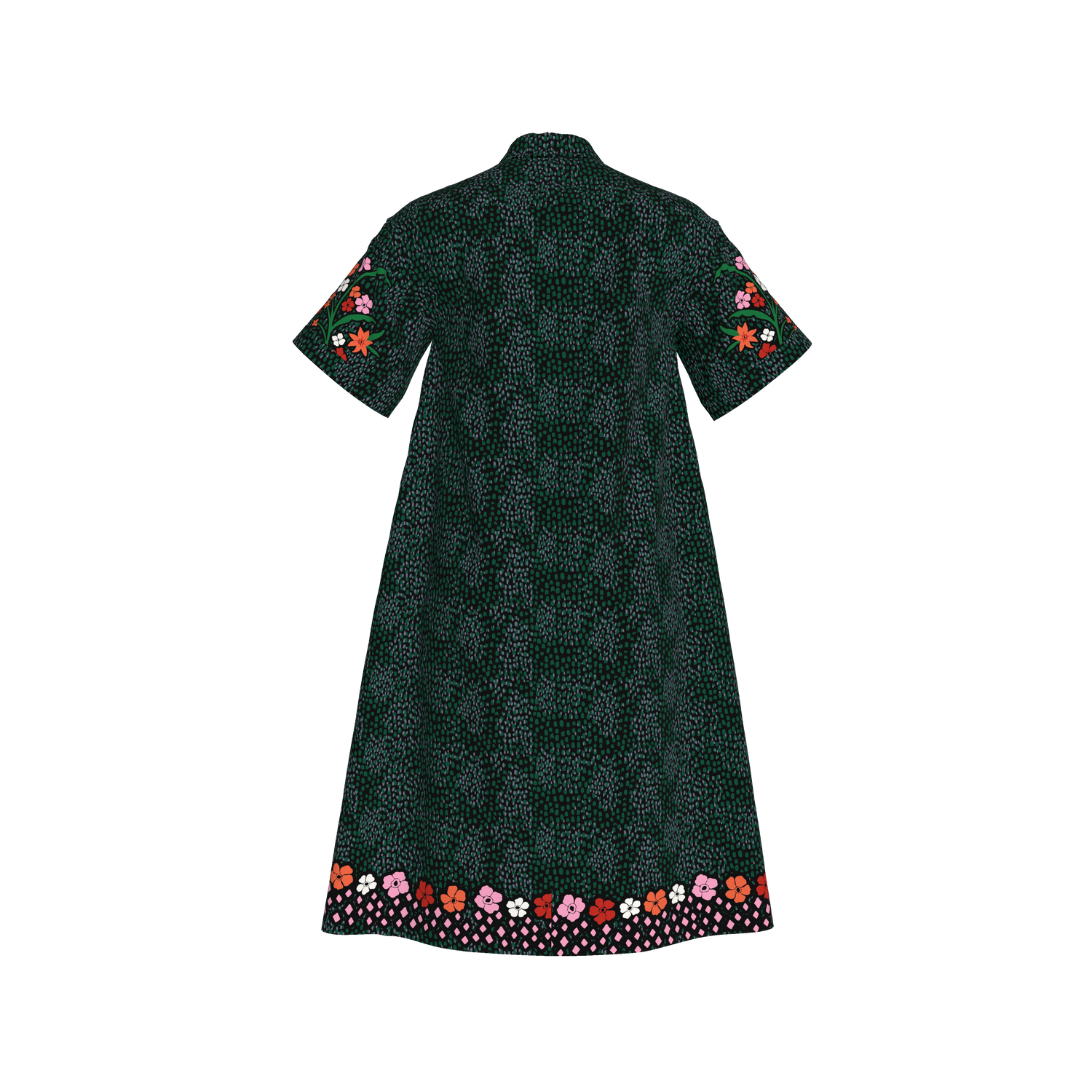 Sarah Shirtdress| Emerald Baroque Floral