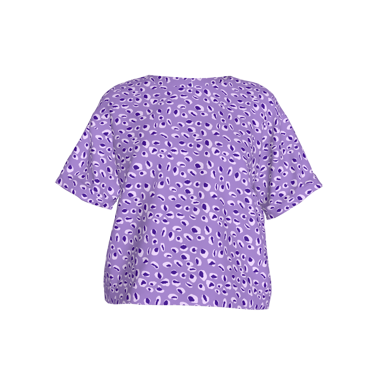 Eden Tee in Lightweight Cotton | Pretty Purple Leopard
