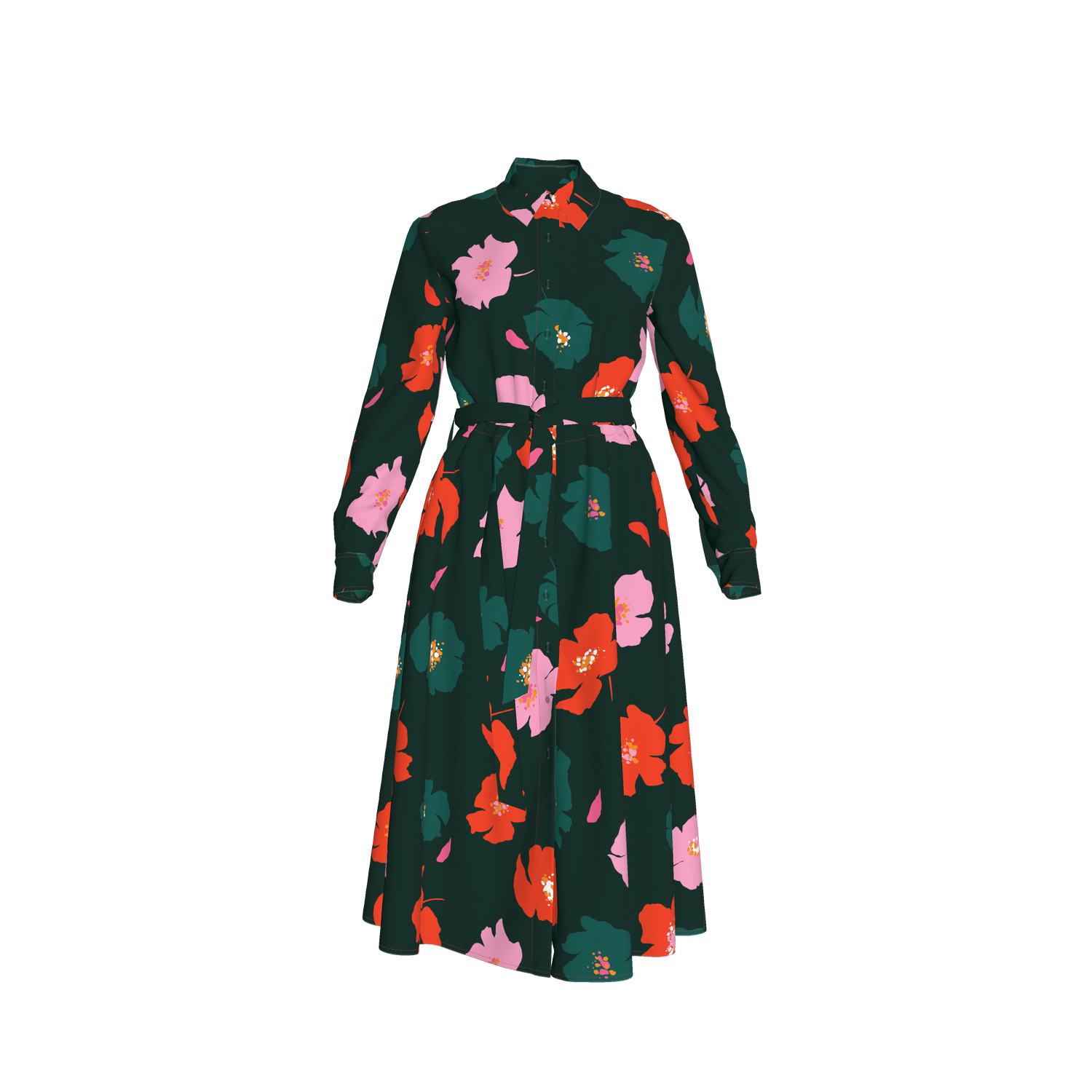 The Emerson Dress in Cotton | Evergreen Poppies